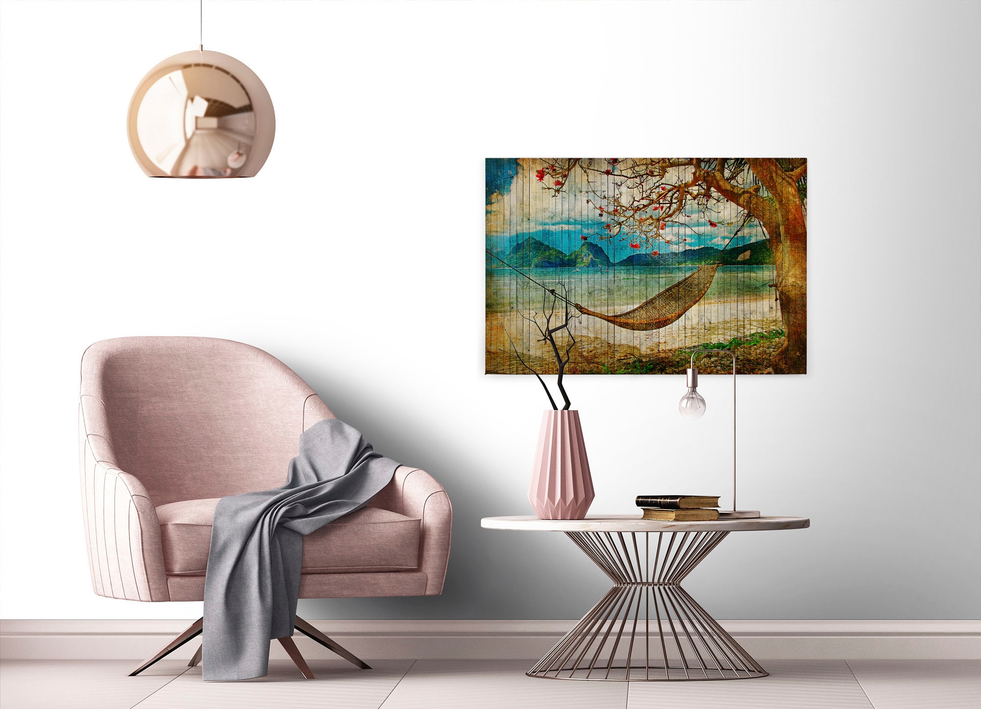 A.S. Création Leinwandbild »tahiti«, Kunst-Strand-Meer, (1 St.), Keilrahmen Bild Insel Leinwand-Bild Wohnzimmer modern Wandbild Kinder