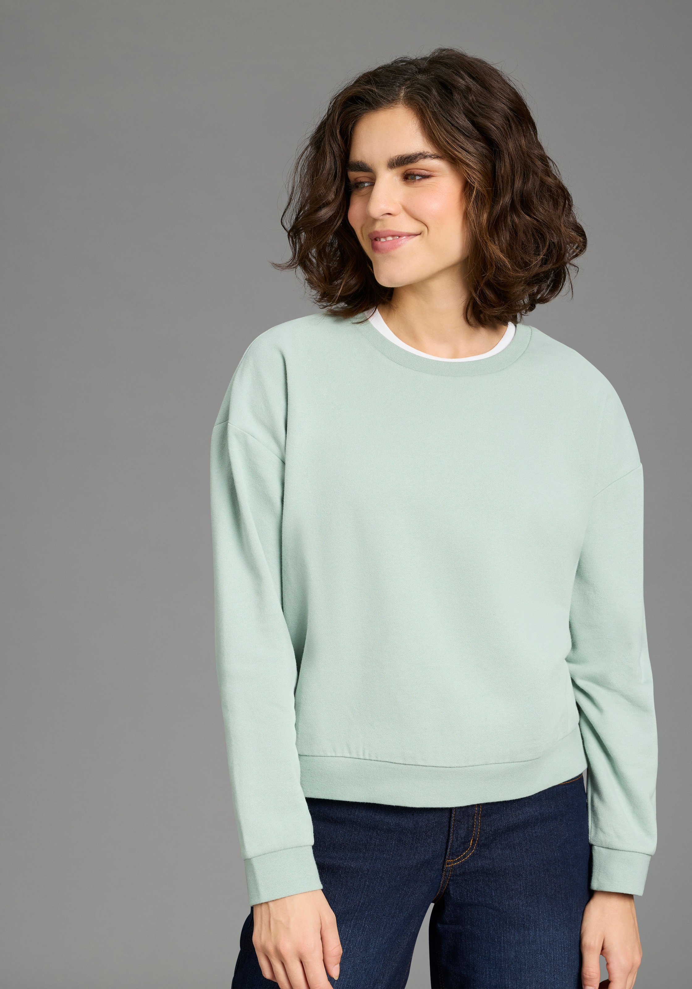 Flashlights Sweatshirt, 2 tlg. im Basic-Stil, Langarm, Rundhalsausschnitt, mit Rippbündchen
