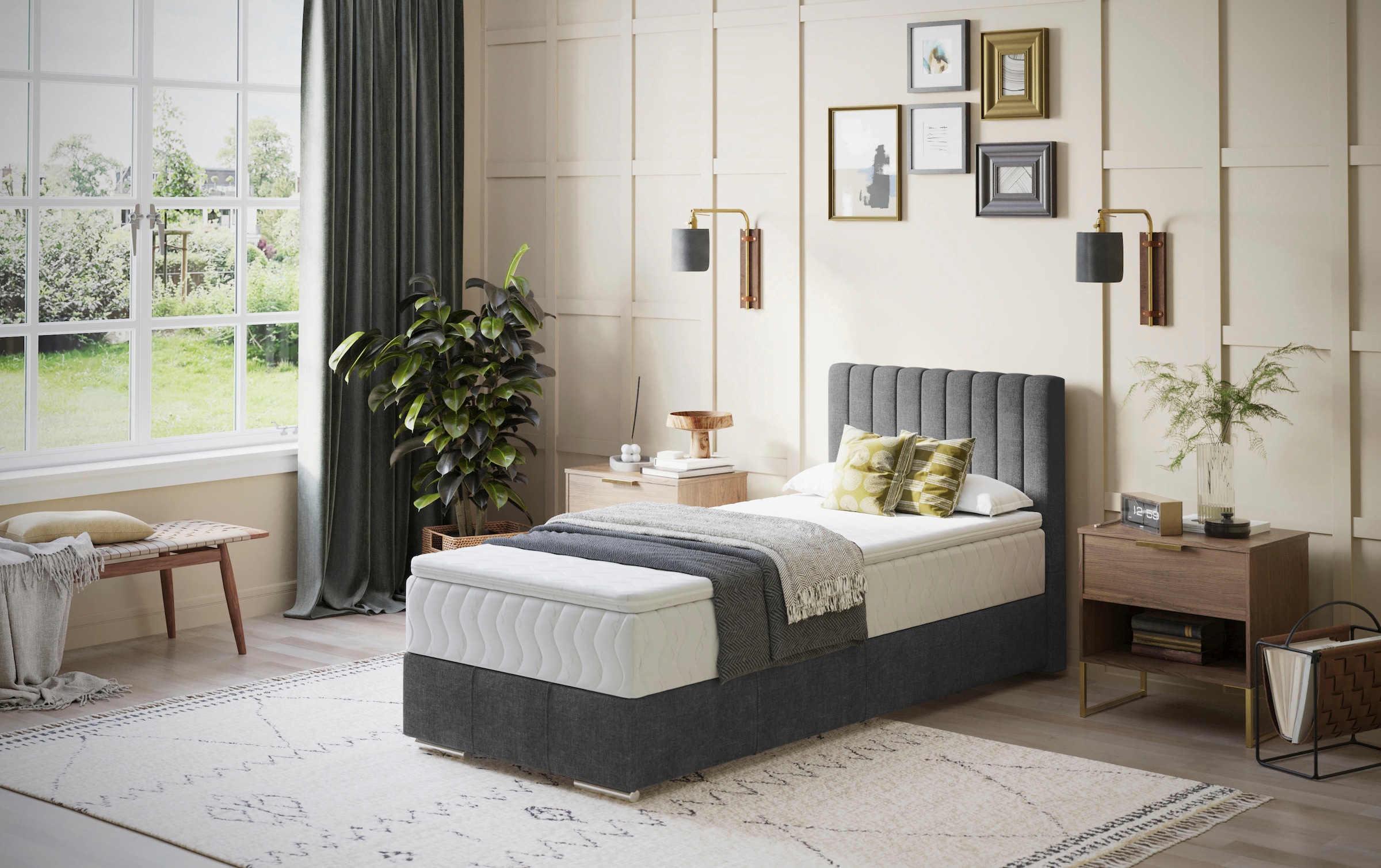 INOSIGN Boxbett »Thor mit Bettkasten, inkl. Matratze, Topseller« Topper und Zierkissen, in verschiedenen Härtegraden verfügbar