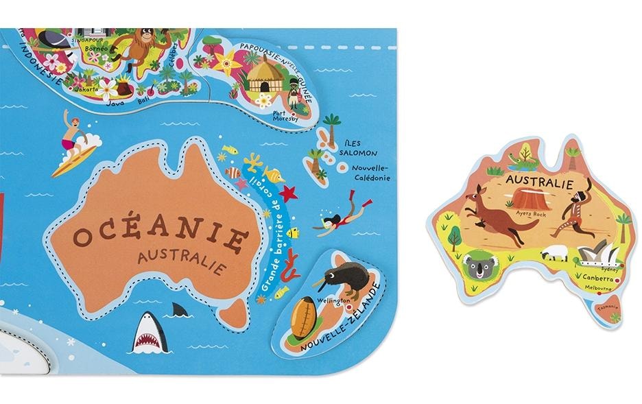 Janod Puzzle »Janod Holz-Puzzle Magnetpuzzle Welt«