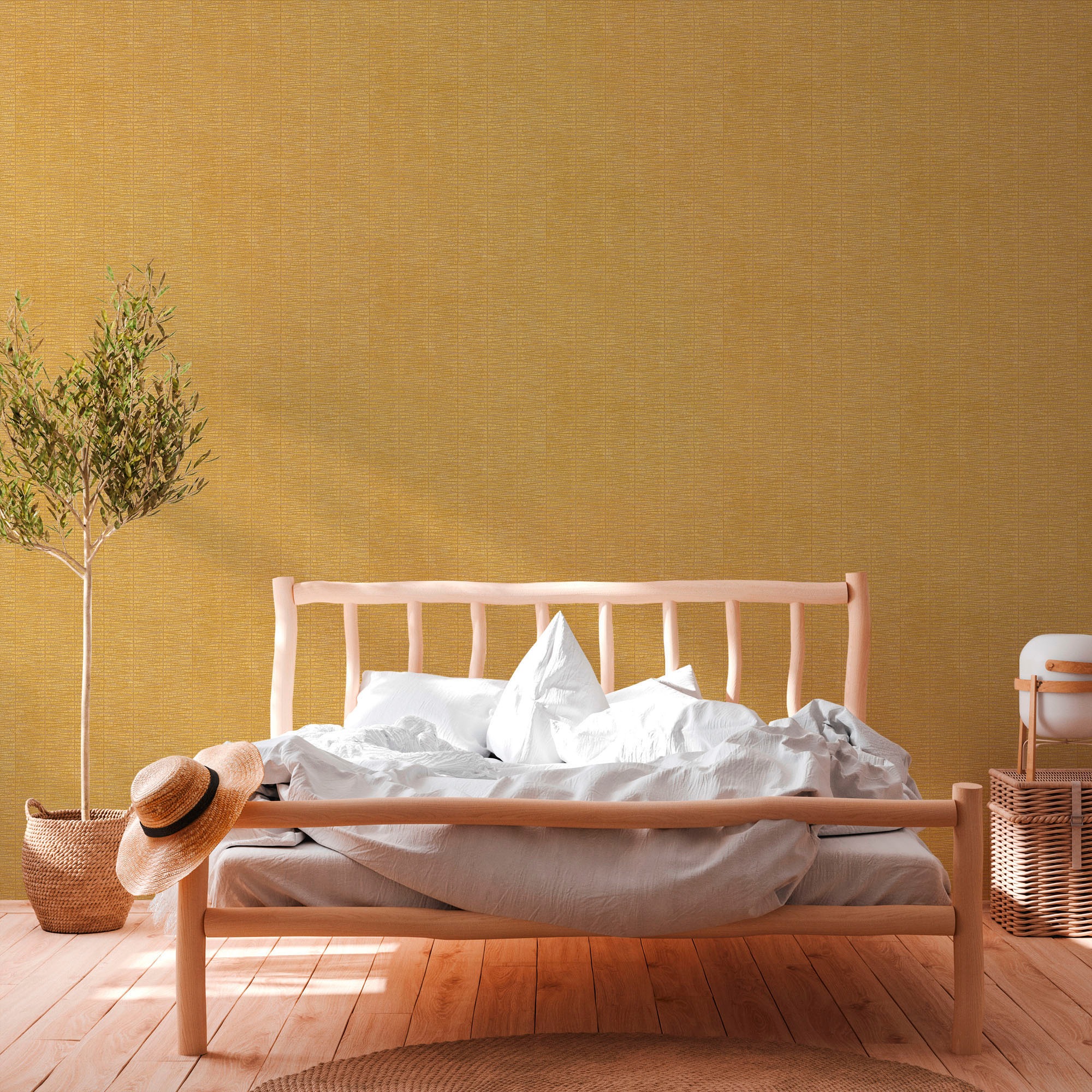 A.S. Création Vliestapete »Hygge« Flechtoptik | Strukturmuster | glänzend strukturiert Metallic Tapete Struktur Tapeten Wohnzimmer Schlafzimmer Küche Design