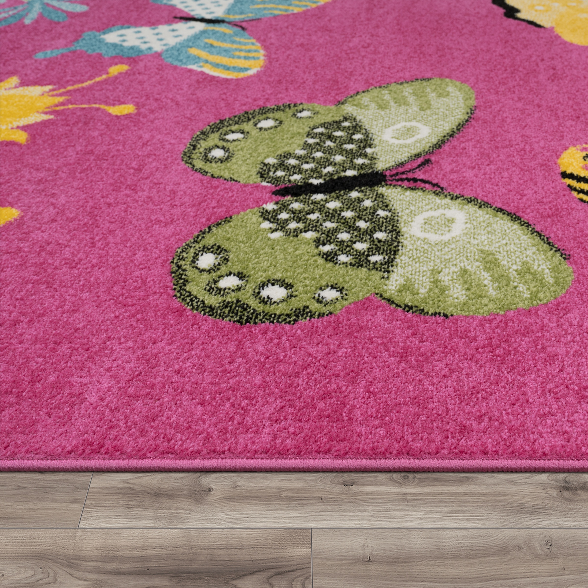 Paco Home Kinderteppich »Alma 940«, rechteckig, 14 mm Höhe, Kurzflor, Kinder Design, Motiv Schmetterlinge, Kinderzimmer
