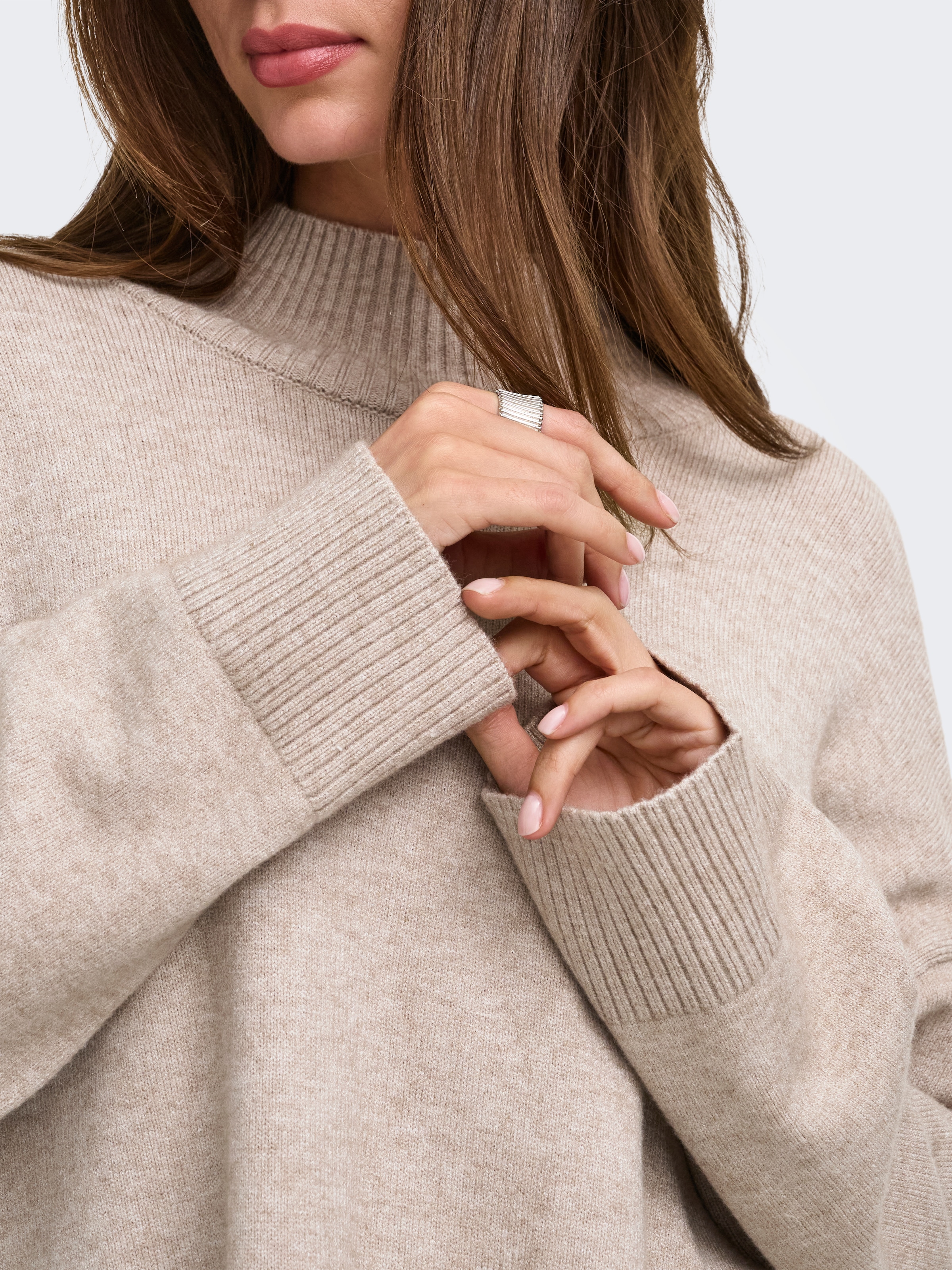 ONLY Strickpullover »ONLMARY LS HIGH NECK SLIT KNT NOOS« Viskosemischung, regular fit