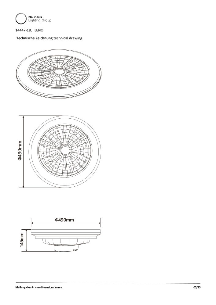 JUST LIGHT LED Deckenleuchte »LENO« LED-Board 1 Stk. RGB Ventilatorfunktion, CCT-RGB, Memoryfunktion, getrennt schaltbar