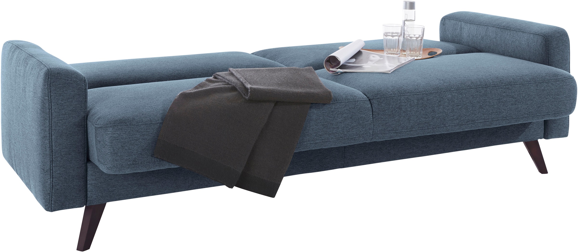 exxpo - sofa fashion 3-Sitzer »Samso, elegant und bequem, toller Sitzkomfort, Schlafsofa«, Kippcouch, inklusive Bettfunktion und Bettkasten, Komfortsitzhöhe 49cm