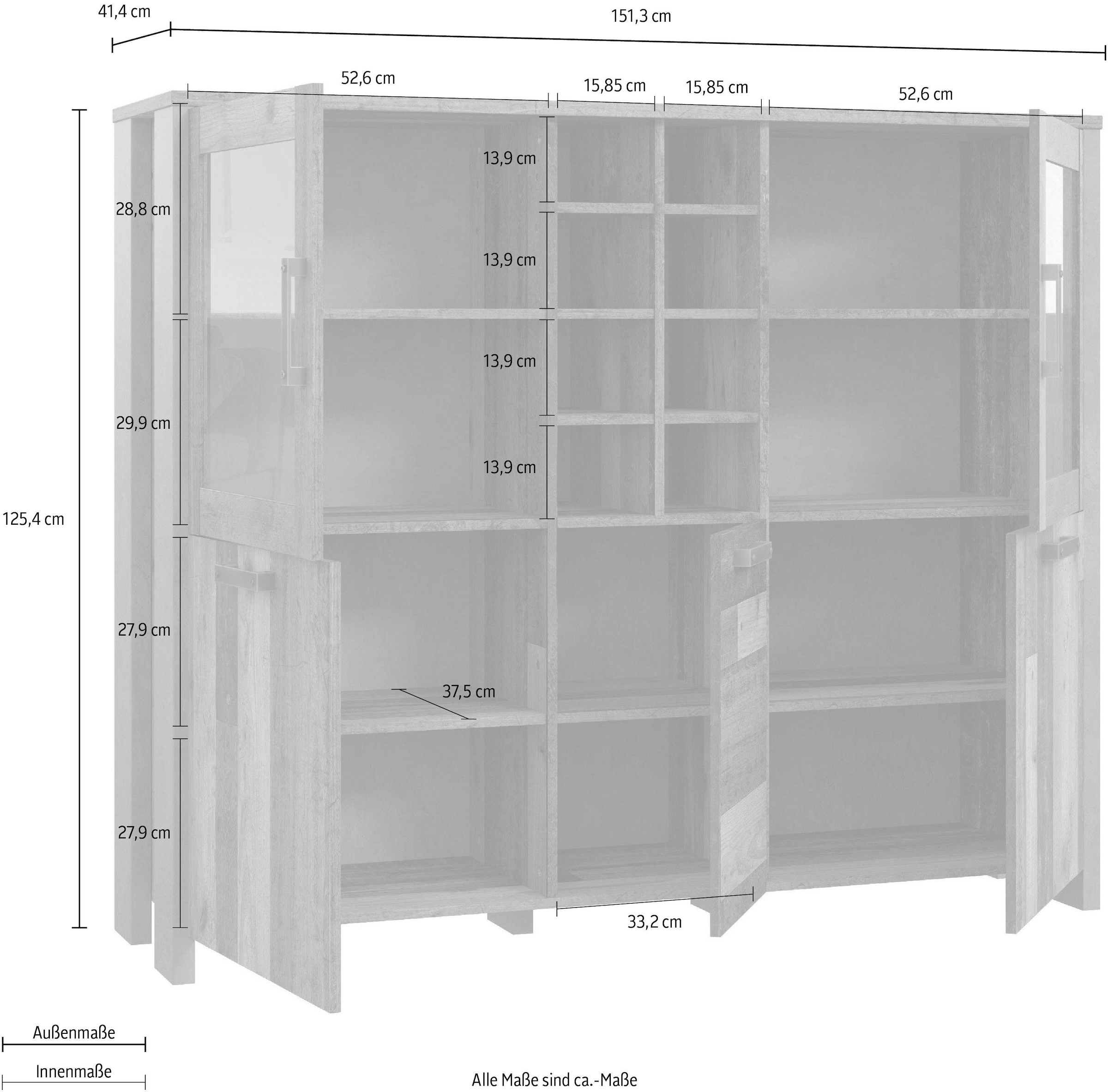 FORTE Highboard »Clif«, Breite 151 cm