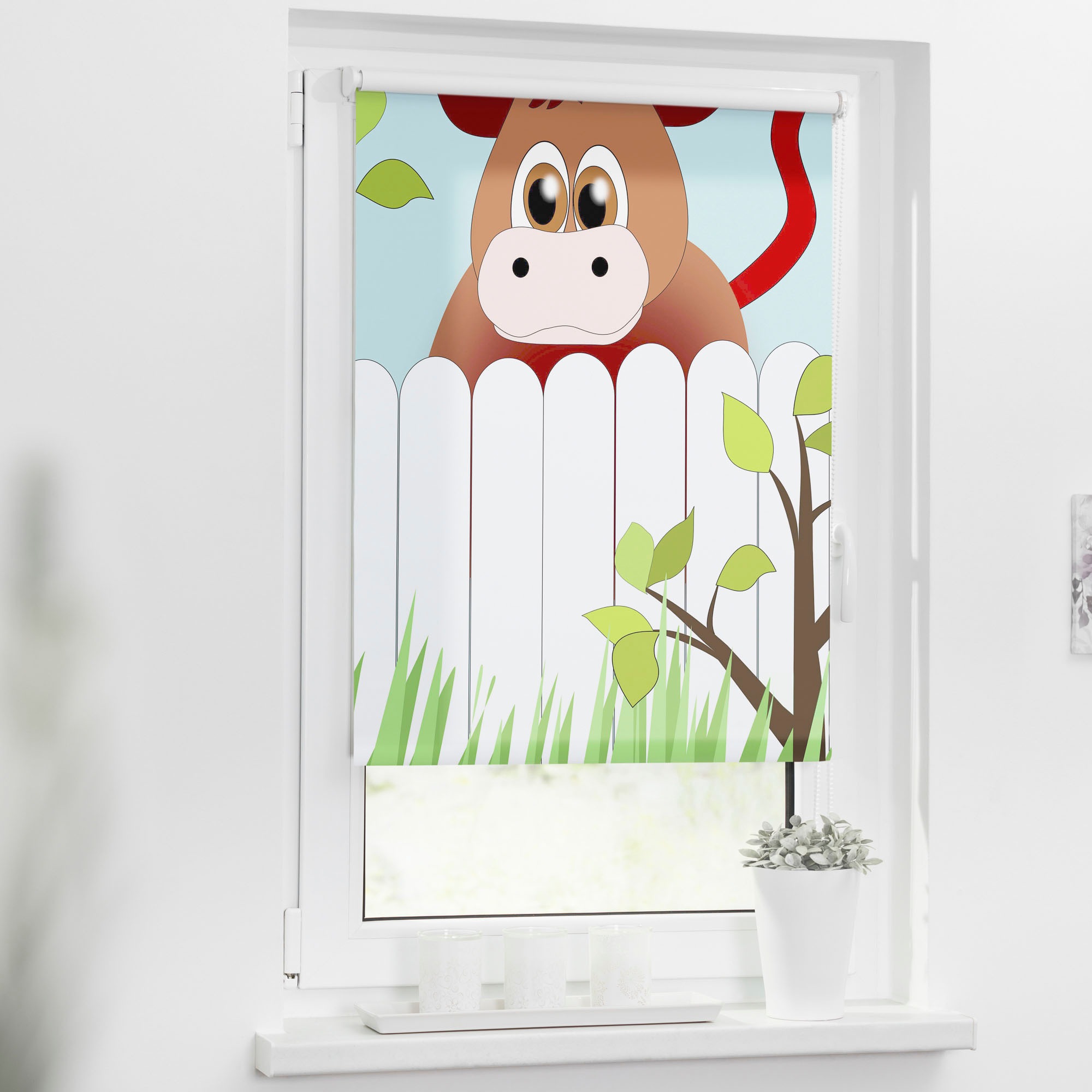 LICHTBLICK ORIGINAL Seitenzugrollo »Klemmfix Motiv Ochse Otto«, Lichtschutz günstig online kaufen