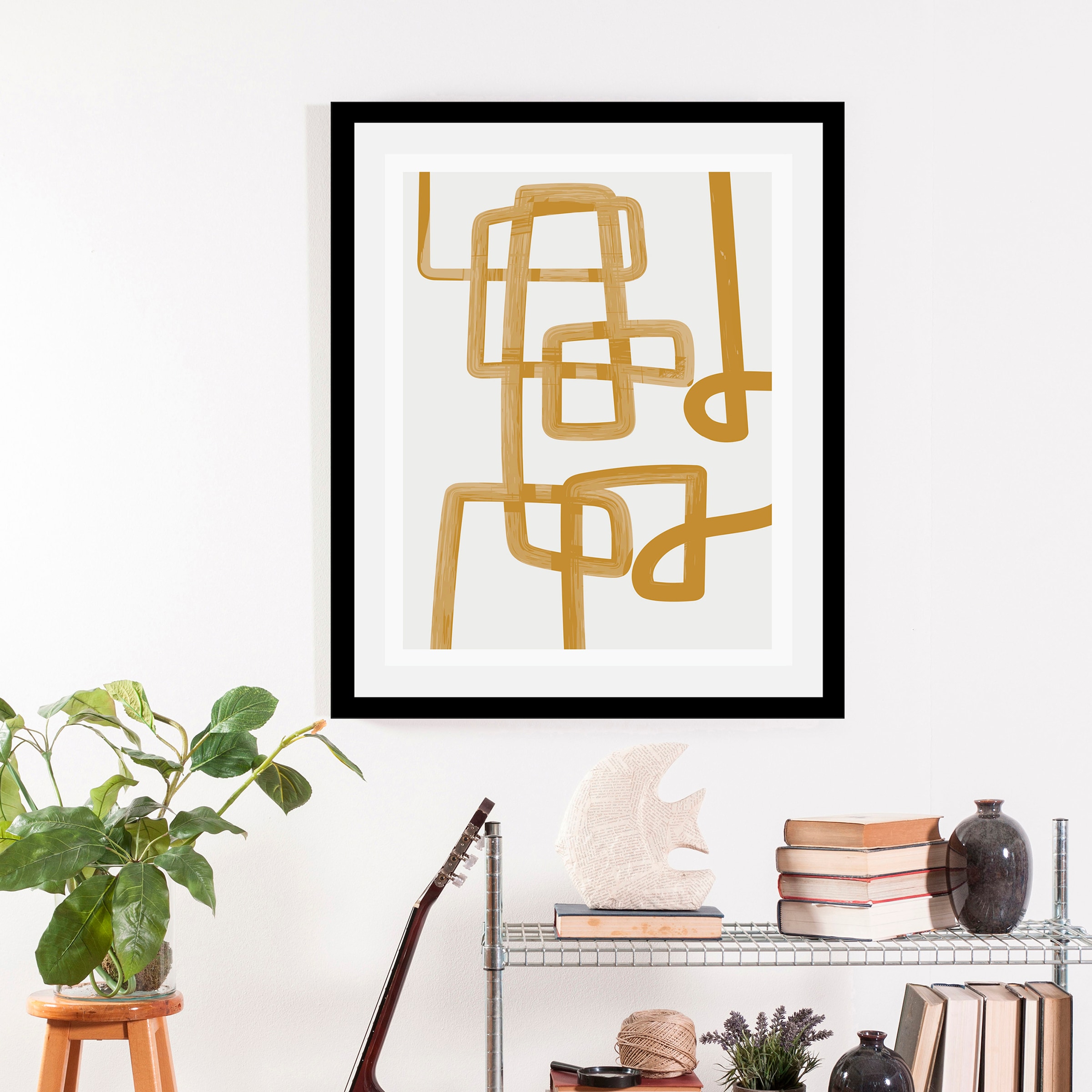 queence Bild »Scribble«, Figuren-Kunst-Gemälde-Abstrakt-Art, (1 St.), HD Premium Poster-Druck inkl. Holzrahmen