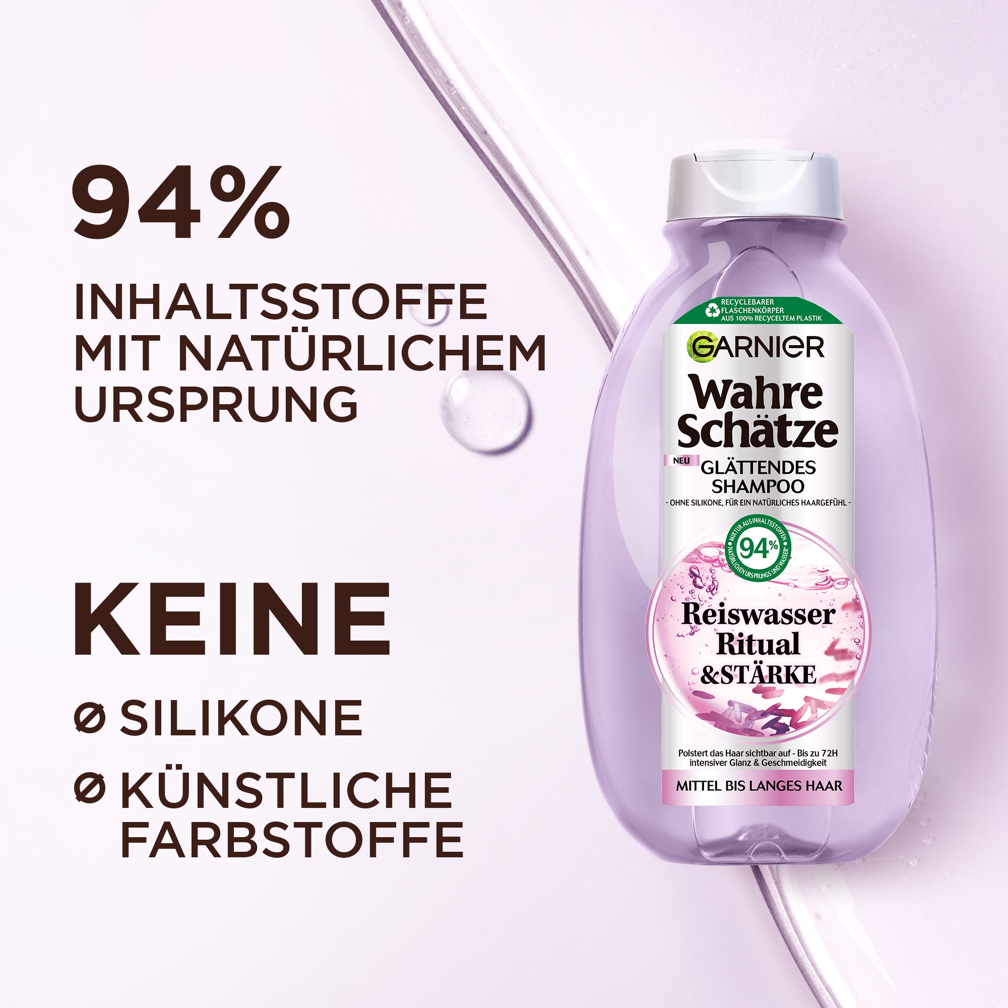 GARNIER Haarshampoo »Garnier Wahre Schätze Reiswasser Ritual Shampoo (6er Packung)«