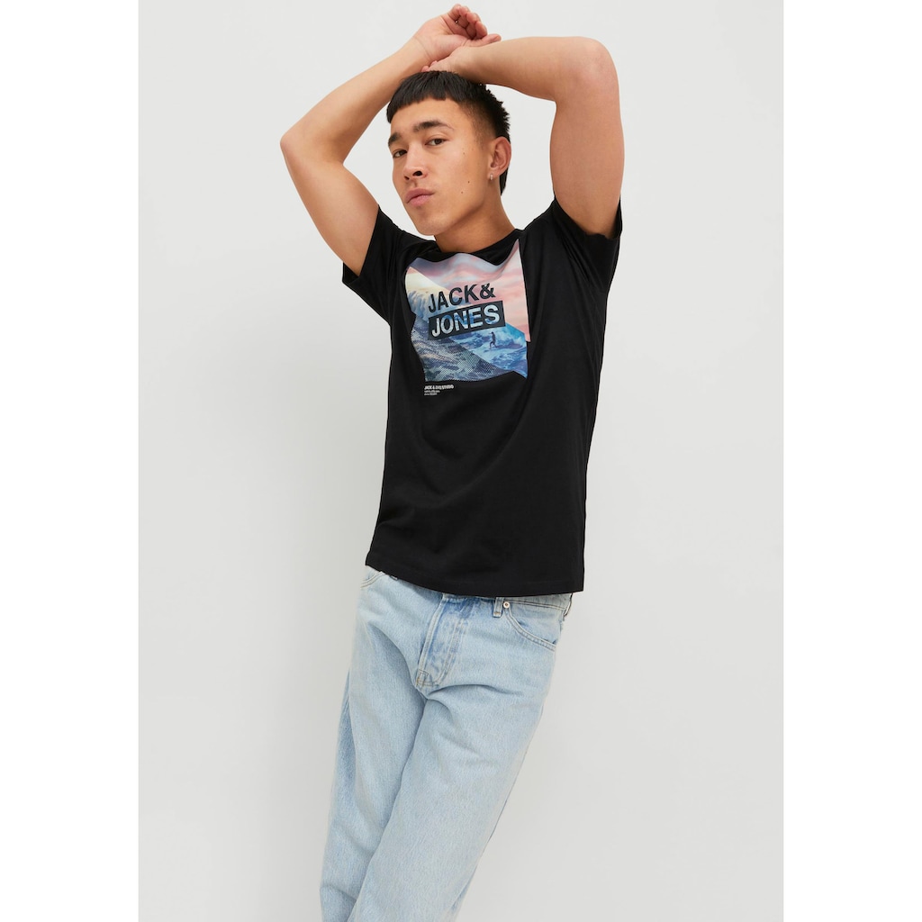 Jack & Jones Rundhalsshirt »JJTRESOR TEE SS CREW NECK«