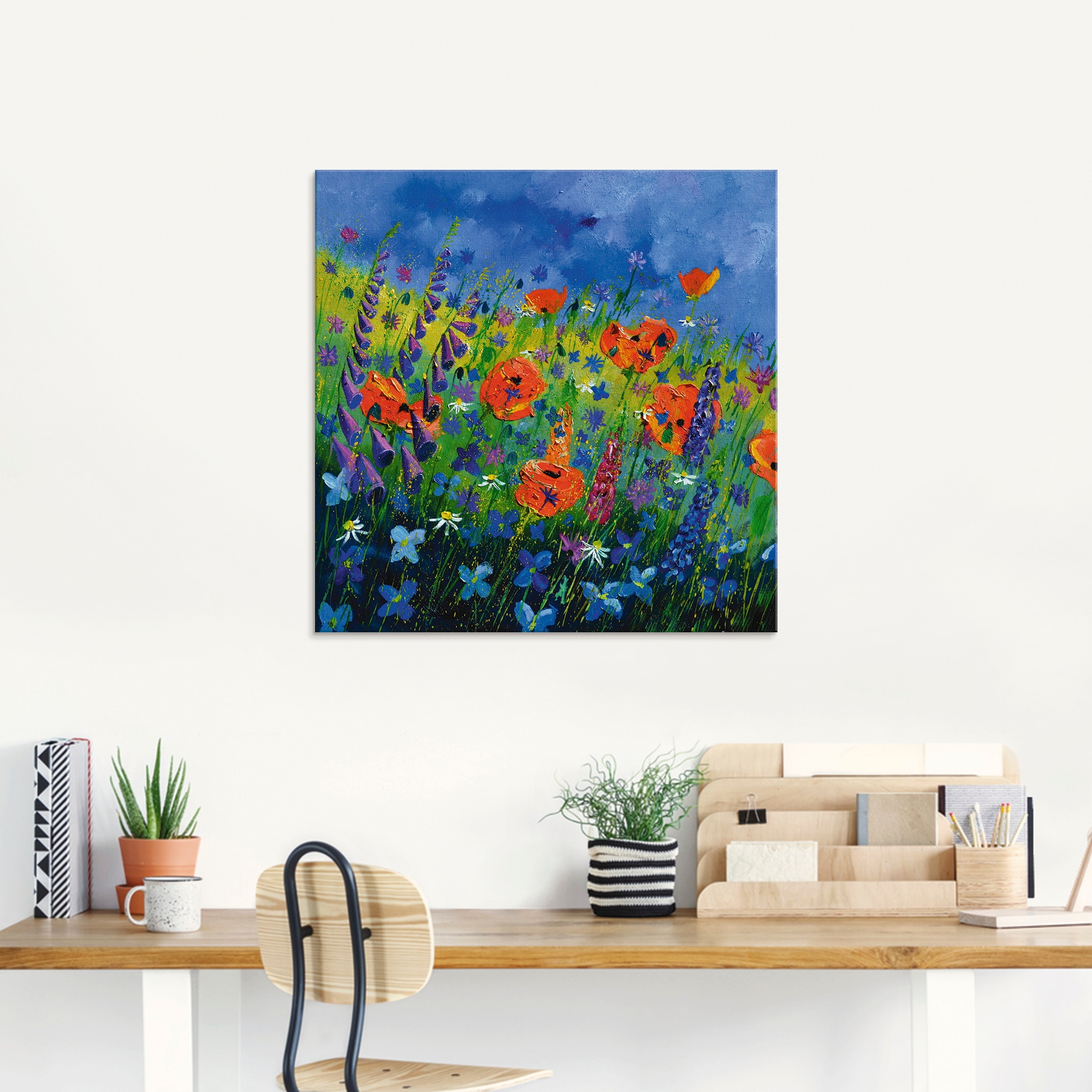 Artland Glasbild »Mein Garten«, Blumenwiese, (1 St.), in verschiedenen Größen