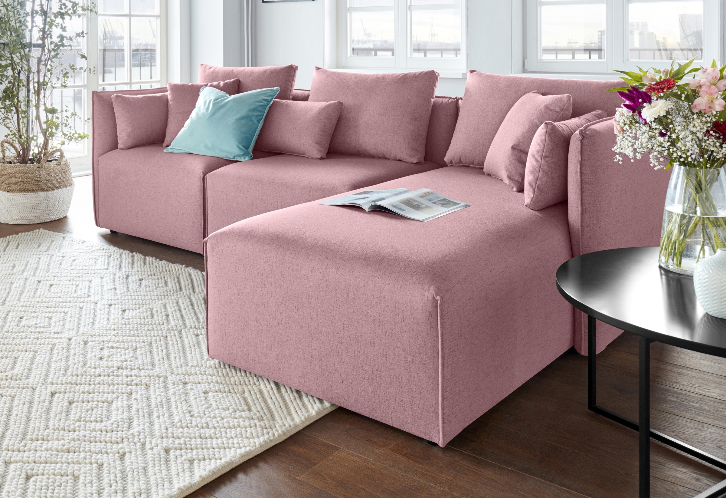 andas Ecksofa »Nöre«, (3 Teile), zusammengesetzt aus Modulen, in vielen Bezugsqualitäten und Farben
