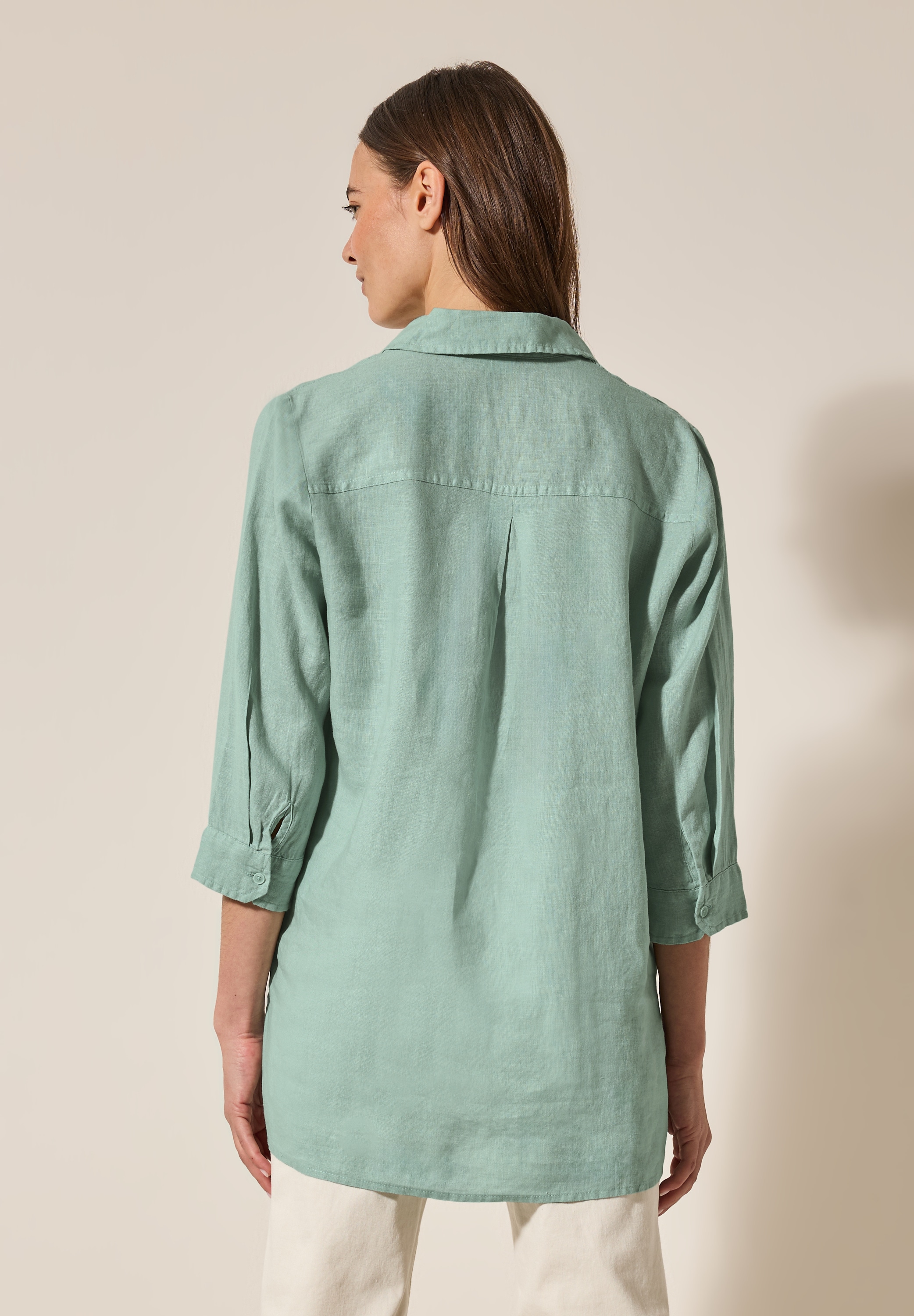Cecil Hemdbluse, lang, mit 3/4-Arm und aus Leinen