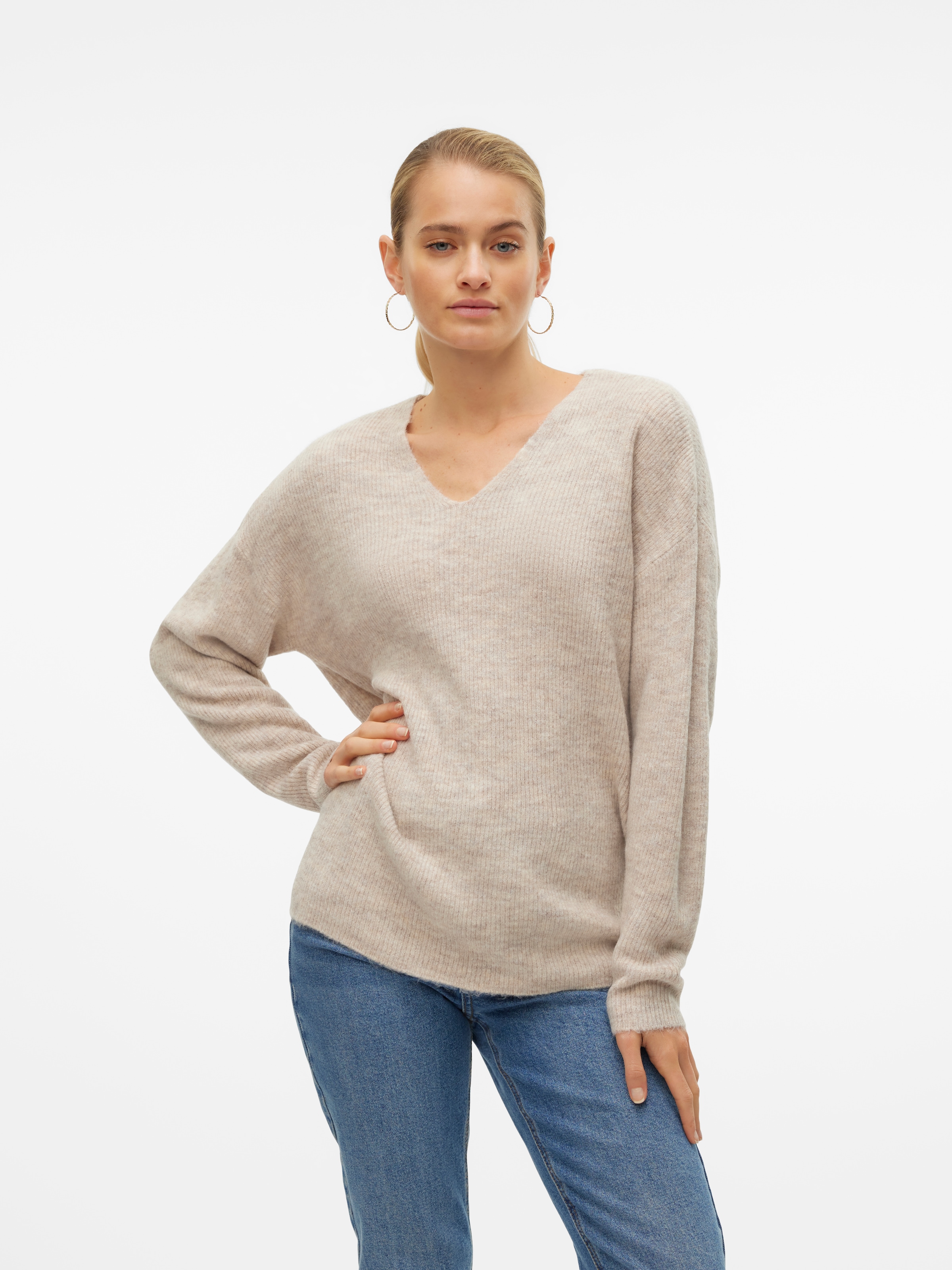 Vero Moda »VMCREWLEFILE LS V-NECK BLOUSE NOOS«