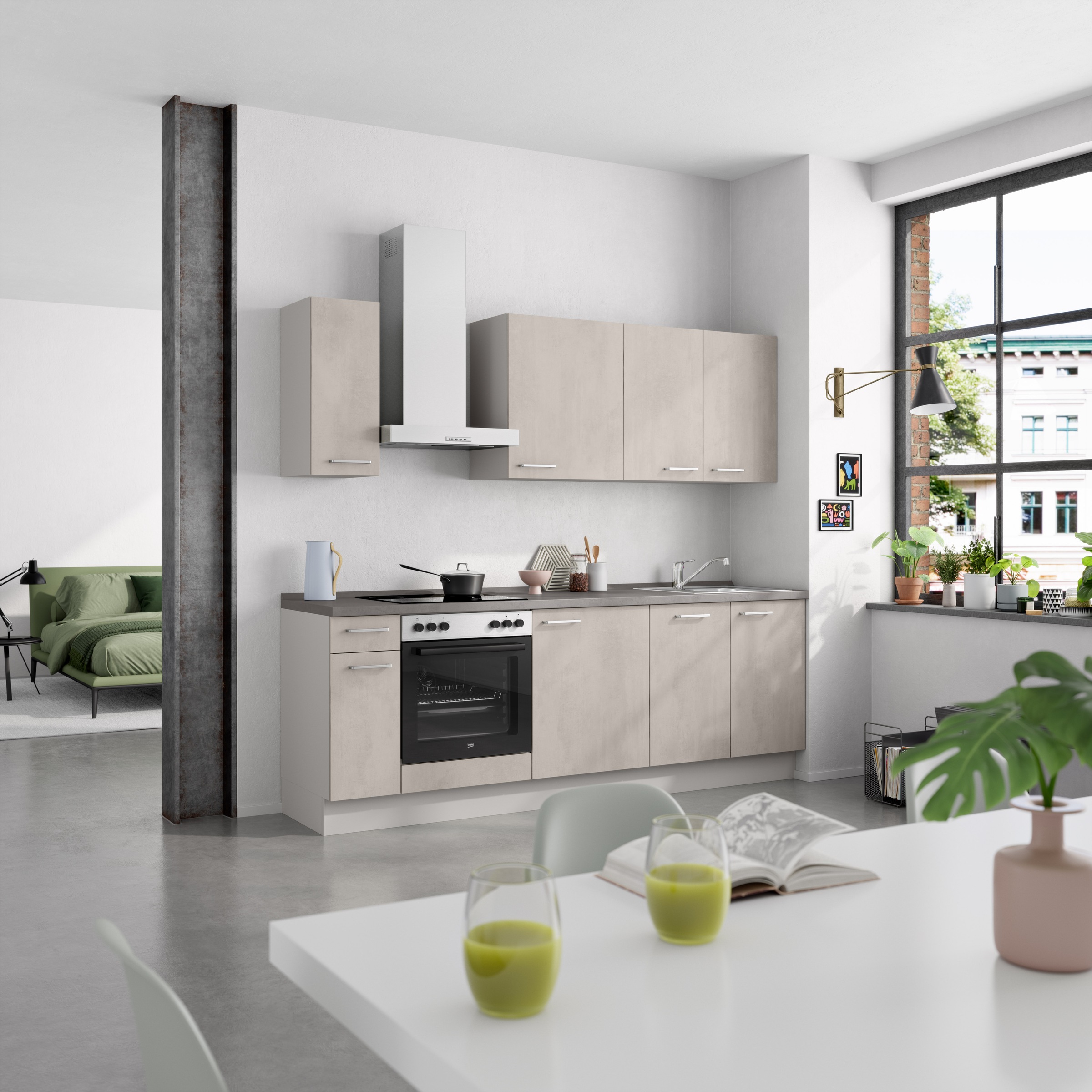nobilia® Küchenzeile »"Riva I"«, vormontiert, Ausrichtung wählbar, Breite 240 cm, wahlw. mit E-Geräten