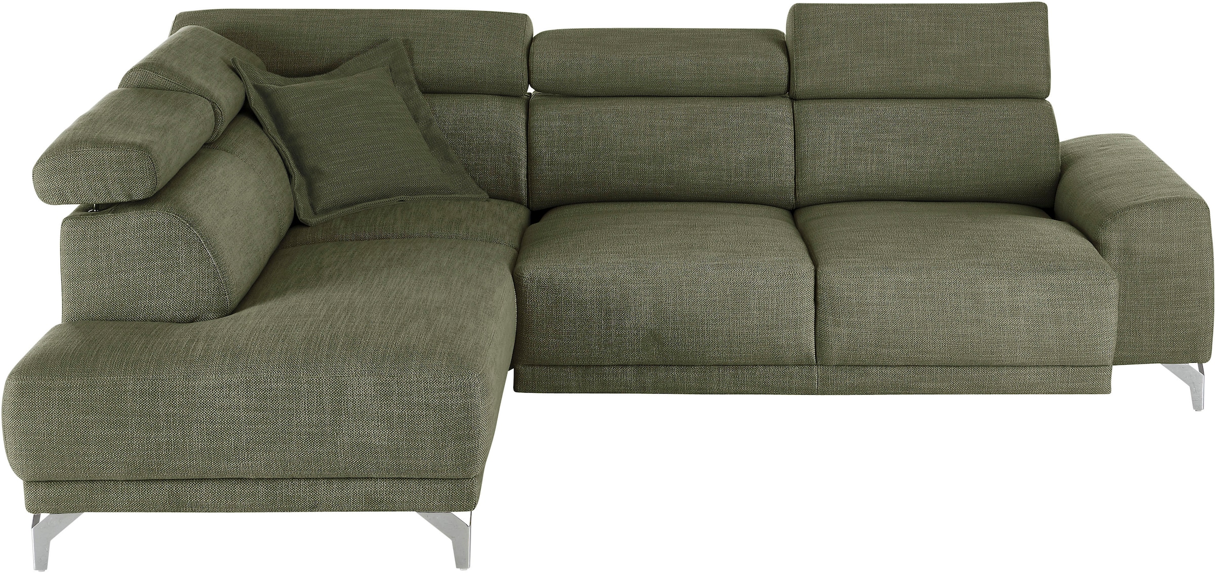 3C Candy Ecksofa »Greve Sofa immer mit manuelle Kopfteilverstellungen, modern, elegant«, wahlweise motorischer Sitzvorzug, bequem und zeitlos, L-Form