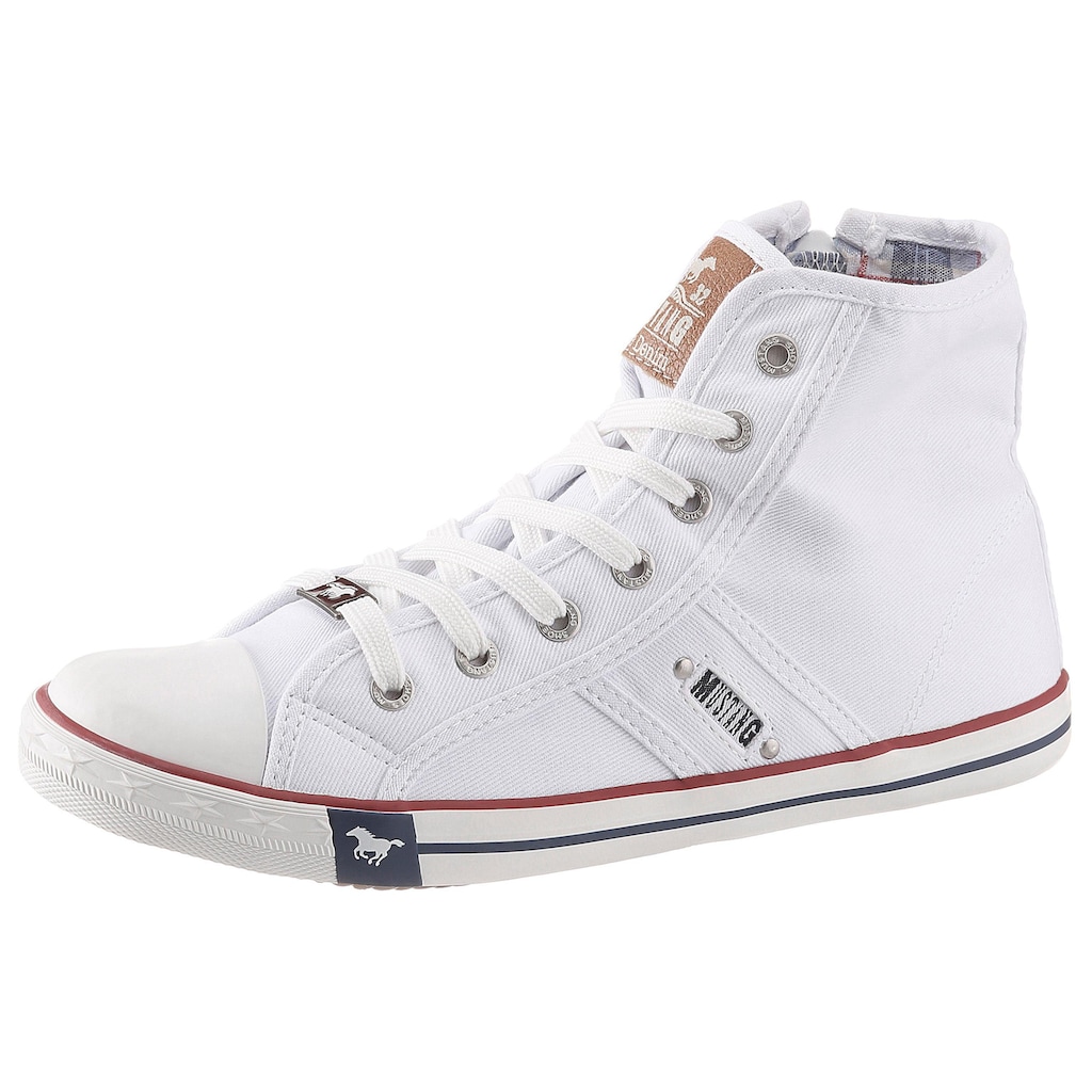 Mustang Shoes Sneaker »High-Top-Sneaker, Freizeitschuh«, High Top-Sneaker, Schnürschuh mit Label in der Laufsohle