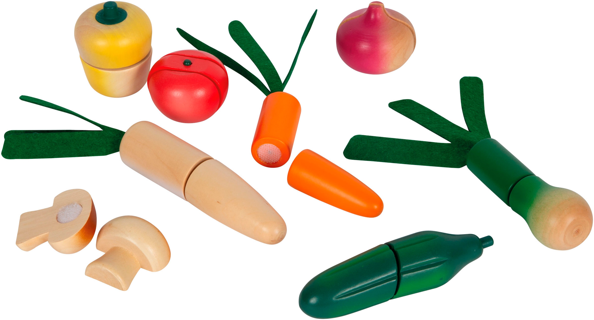 Small Foot Spiellebensmittel »Schneide-Set Obst u. Gemüse fresh«, (Set, 15 tlg.), aus Holz