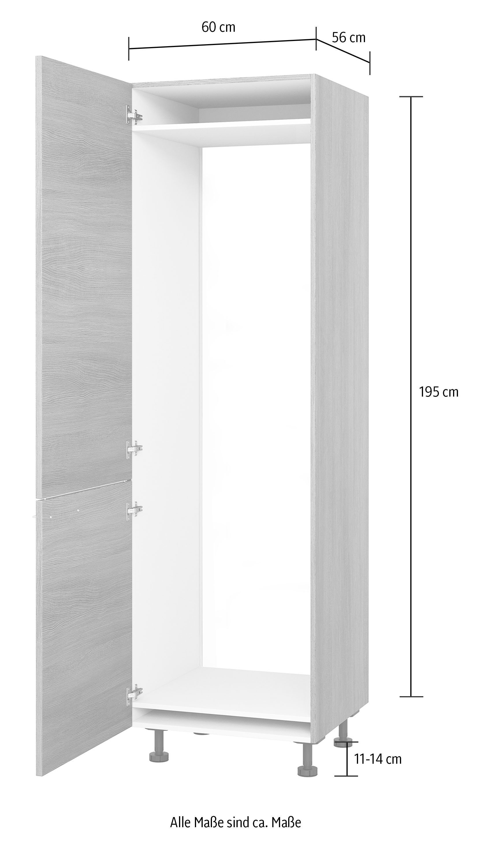 KOCHSTATION Kühlumbauschrank »Trea«, für integrierte Kühl-Gefrierkombi 176,6 cm, Breite 60 cm, Höhe 195 cm