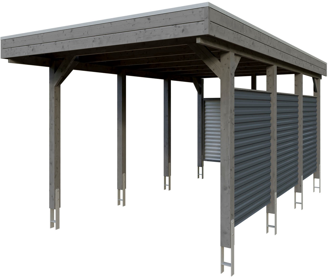 SKANHOLZ Einzelcarport »Friesland Set 11« 270 cm Schiefergrau Schiefergrau