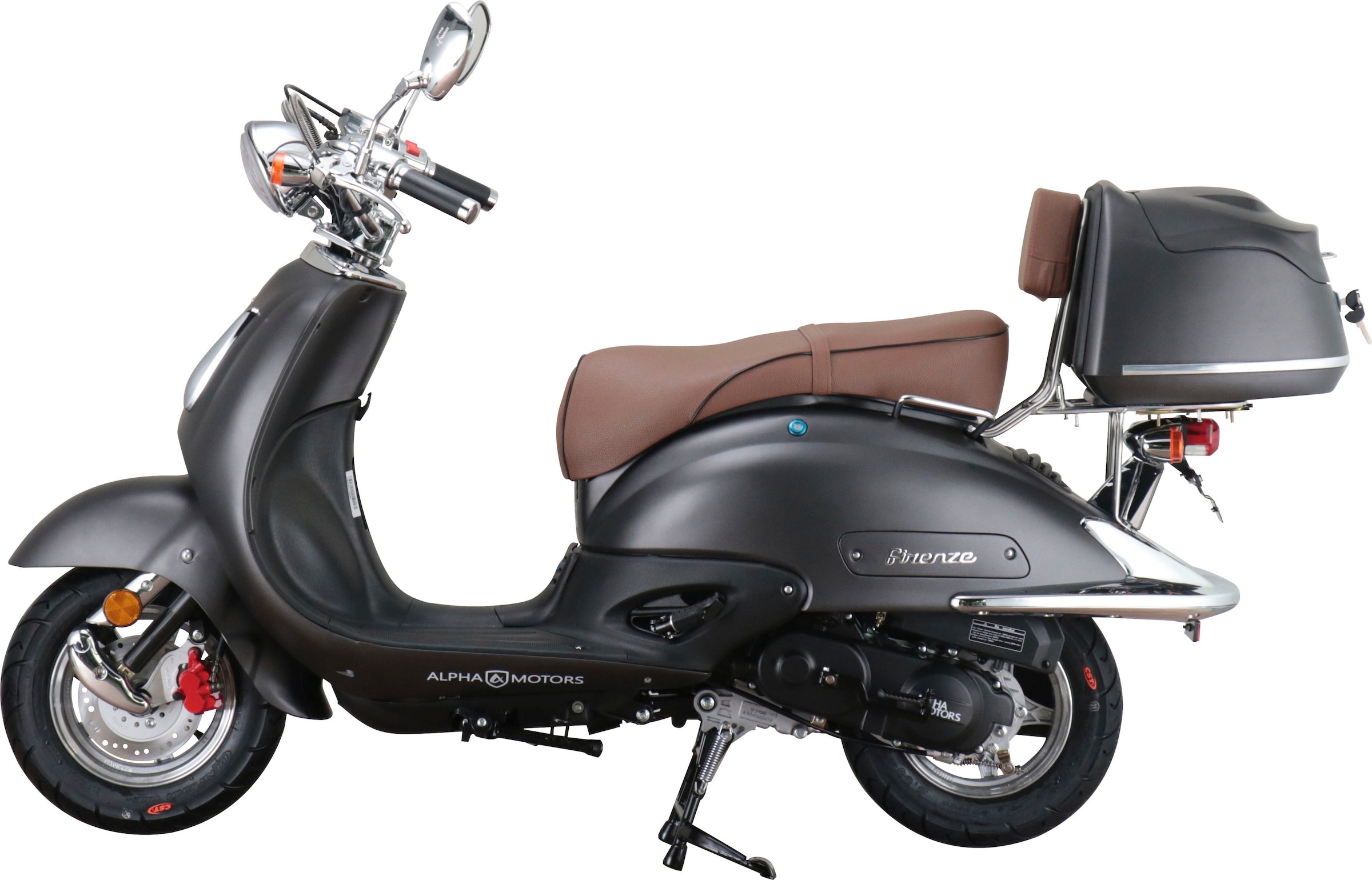 Alpha Motors Motorroller »Retro Firenze« 50 cm³ 45 km/h Euro 5 2,99 mit Topcase,  mit Lenkerschloss, im Retro-Look