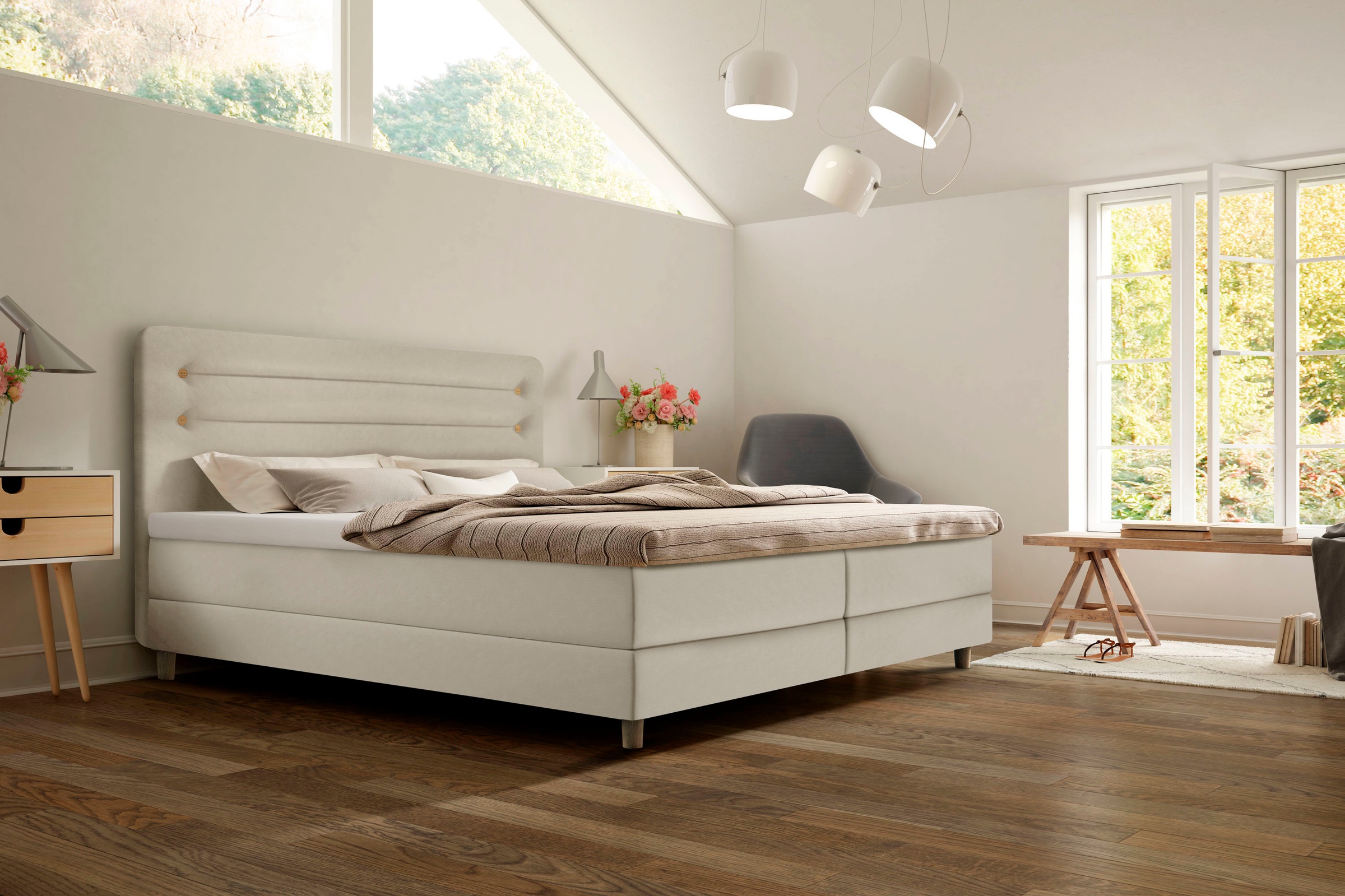 Bild von Schlaraffia Boxspringbett »Fidelio«, inkl. BULTEX® Topper, Holzfuß in Eiche