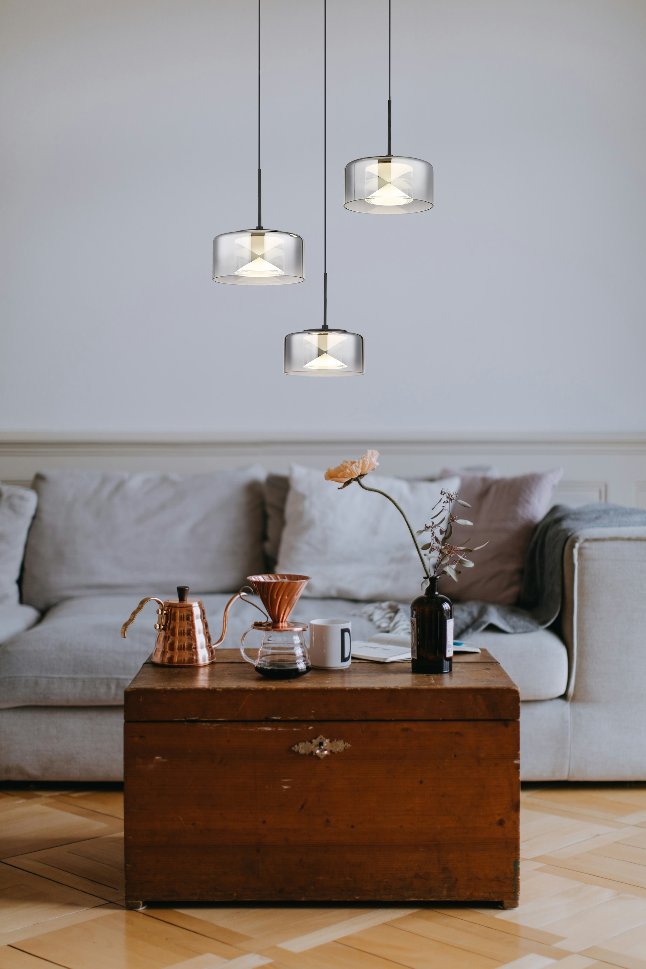 GLOBO LIGHTING LED Pendelleuchte »BELINDA«, Leuchtmittel LED-Modul | LED fest integriert, Hängelampe/Hängeleuchte/Wohnzimmer/Esstisch/elegant