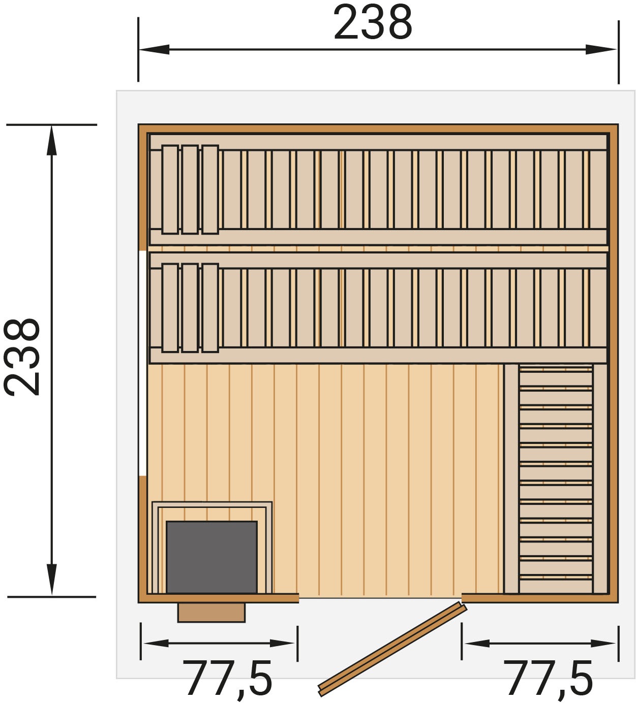 weka Saunahaus »Design-Saunahaus KUOPIO 1« Blockbohlen, modernes wekaLine-Profil