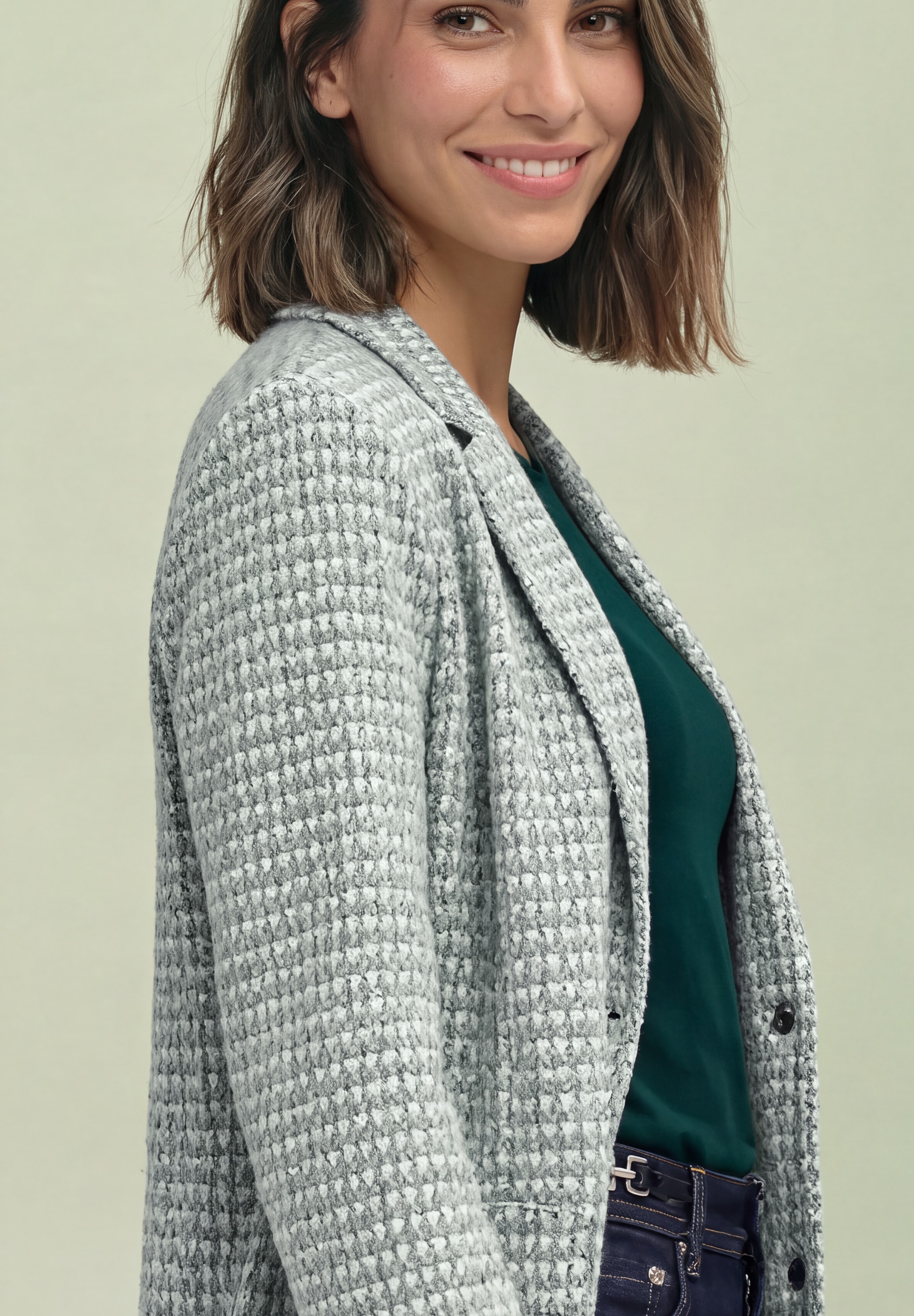 STREET ONE Kurzblazer Blazer mit Reverskragen und Muster