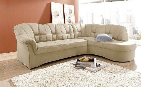 DOMO collection cheapest N1487 Ecksofa Papenburg von OTTO mit Bettfunktion und Wellenunterfederung, frei im Raum stellbar, Kunstleder SOFTLUX®