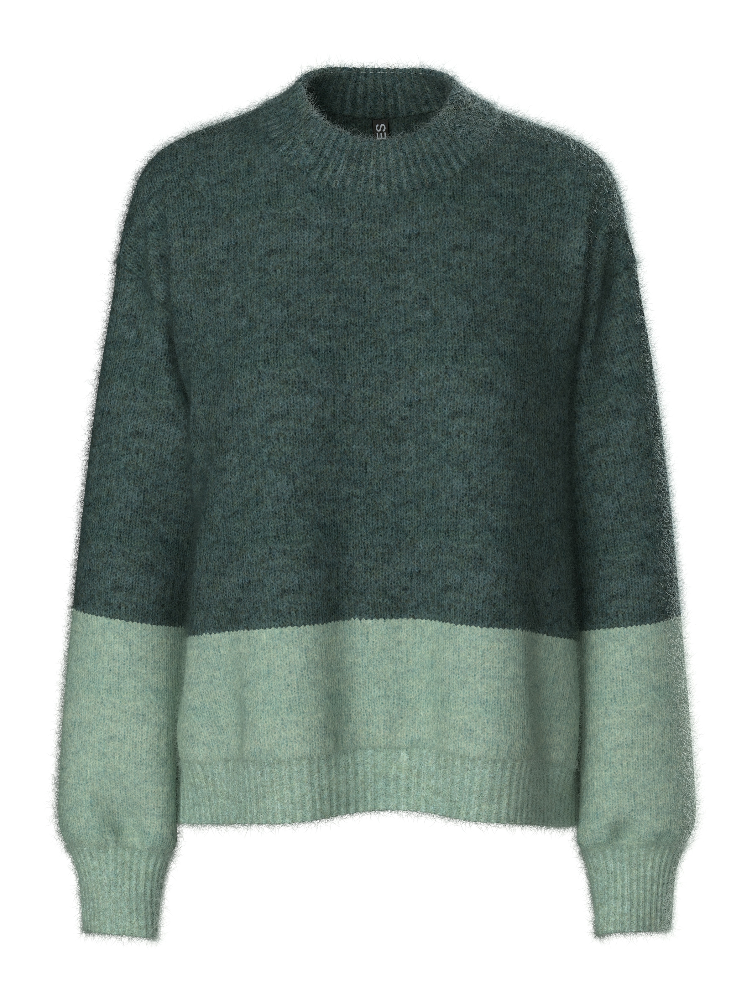 pieces Rundhalspullover »PCIVY LS O-NECK COLOR BLOCK KNIT PWP BC«, Colorblock Design