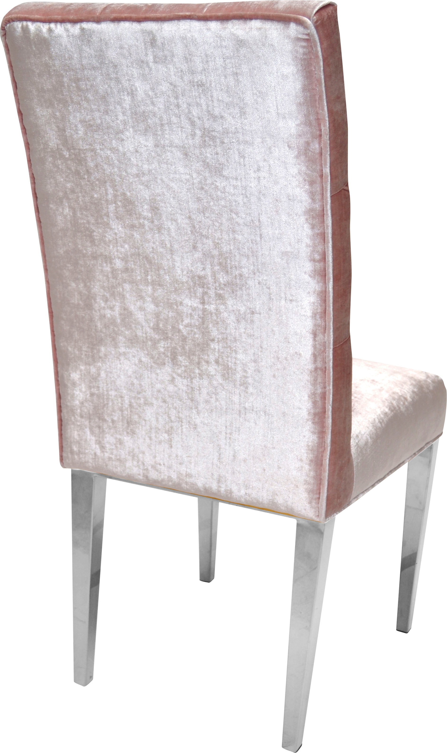 Leonique Stuhl »Pinky« (Set) 2 Stk. Samtvelours Stuhl, rosa Velours, Silber günstig online kaufen