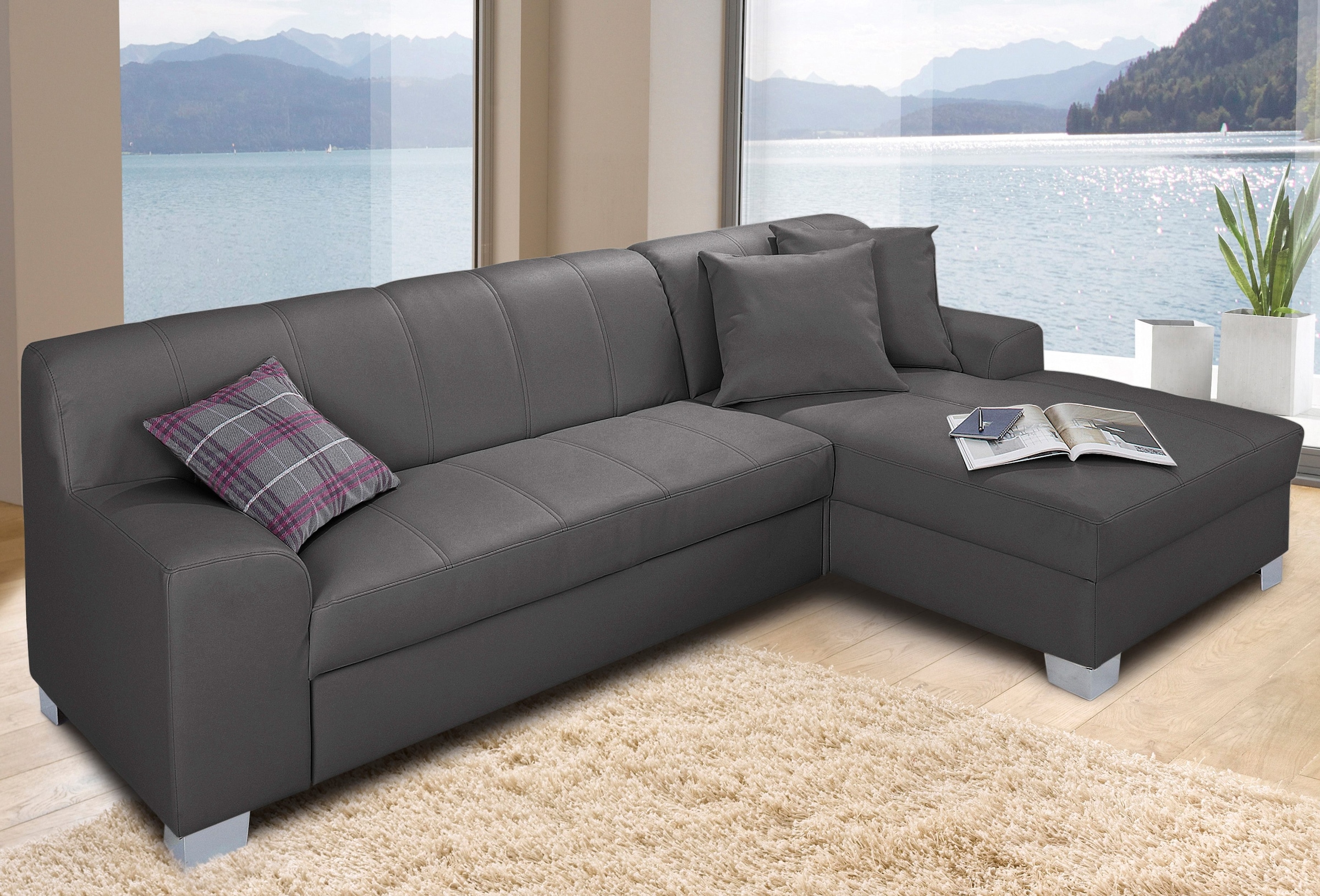 INOSIGN Ecksofa »Anzio L-Form«, wahlweise mit Bettfunktion