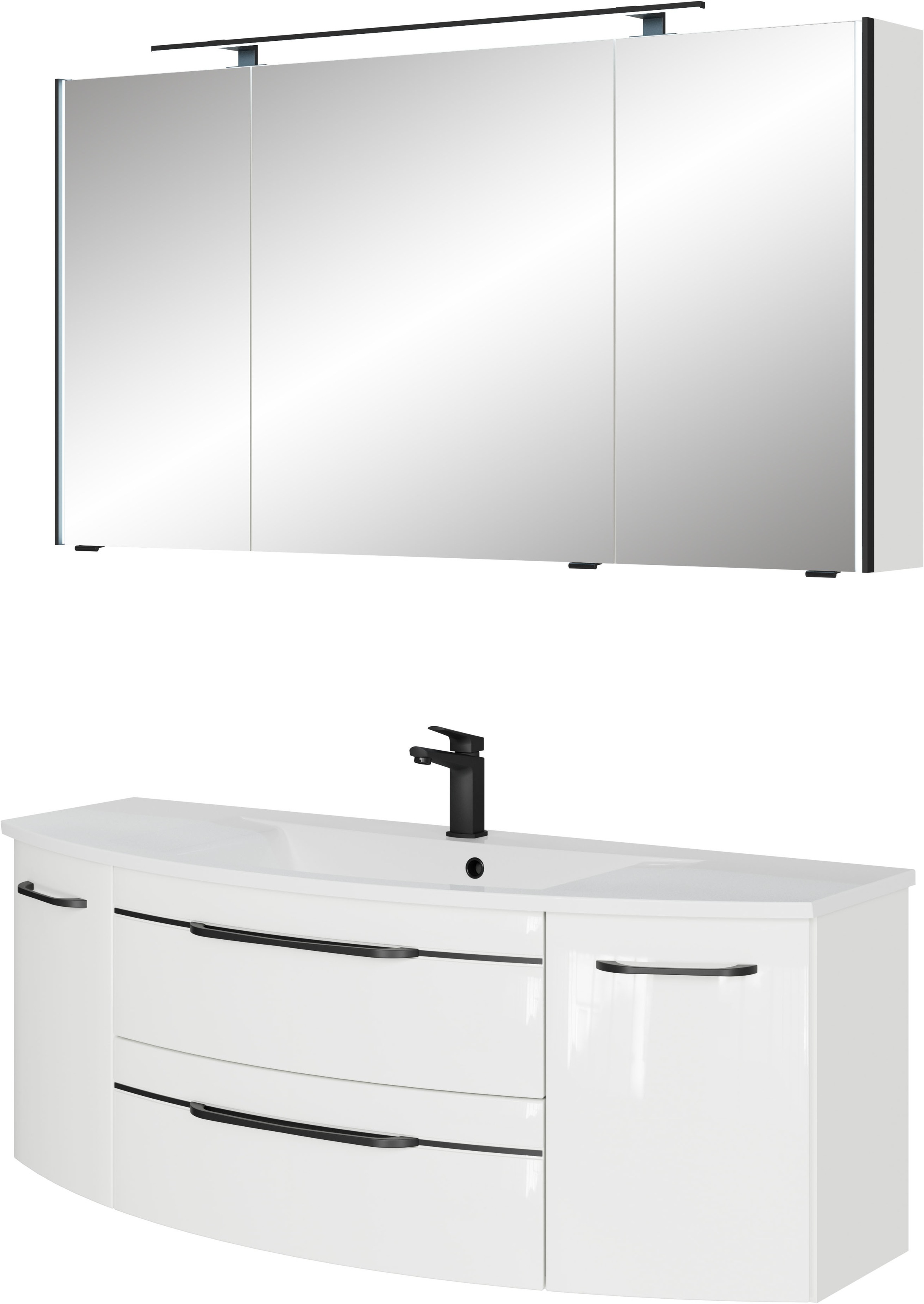 Saphir Badmöbel-Set »Serie 7045 2-teilig Mineralmarmor-Waschtisch mit LED-S günstig online kaufen