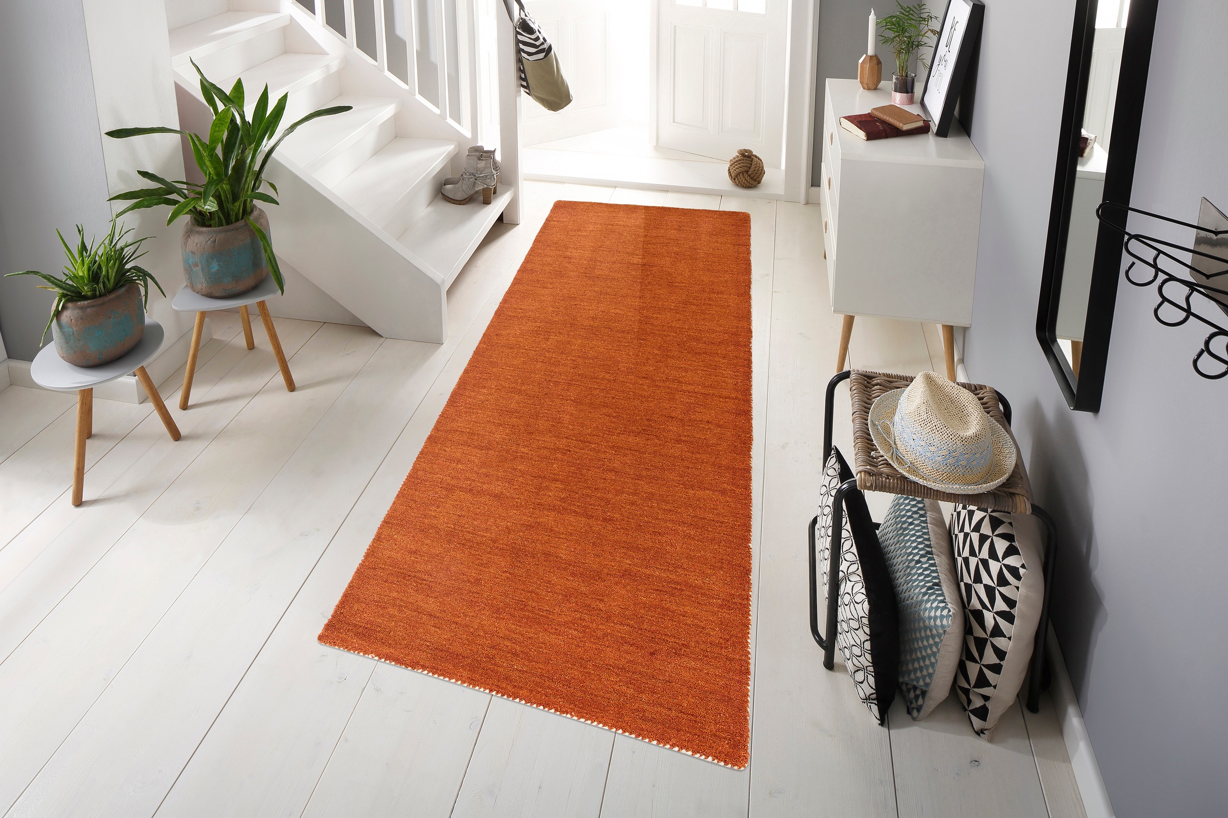 THEKO Wollteppich »Gabbeh Uni, Handgefertigt, meliert, auch als Läufer erhä günstig online kaufen