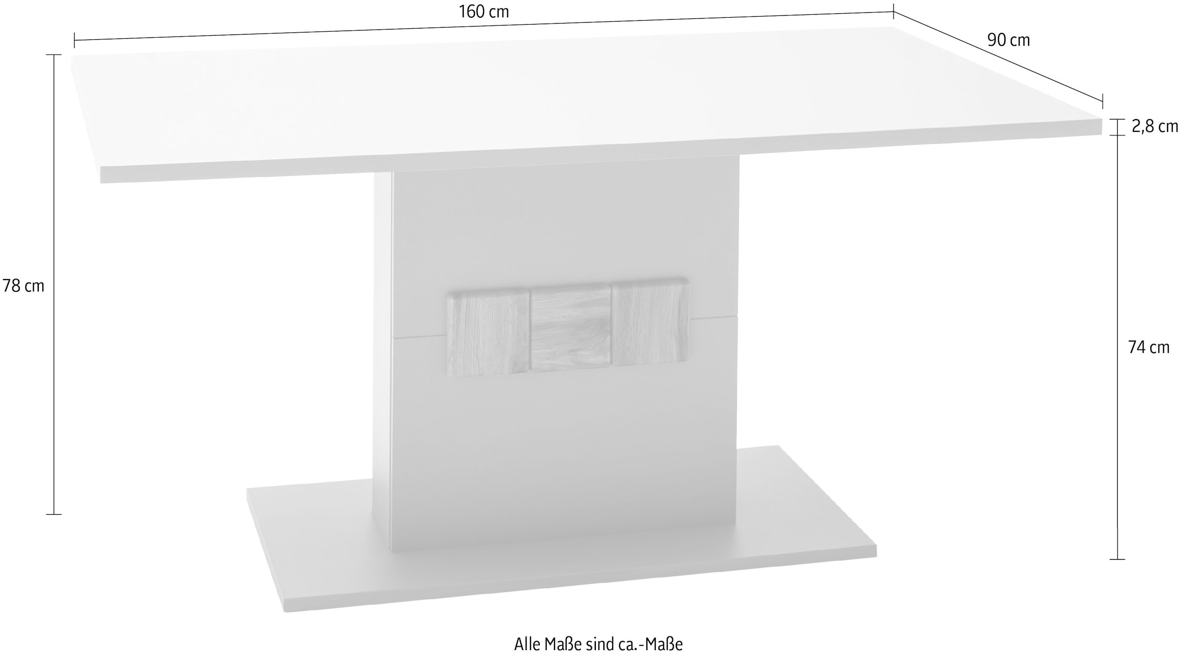 MCA furniture Esstisch »Zadar«, Arktis Grau, Tisch 160 cm breit FSC  Zertifiziert auf Raten bestellen