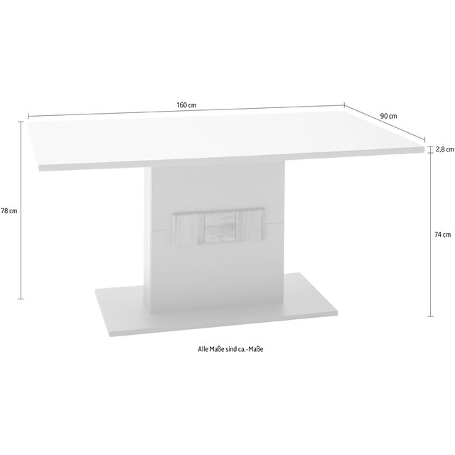MCA furniture Esstisch »Zadar«, Arktis Grau, Tisch 160 cm breit FSC  Zertifiziert auf Raten bestellen