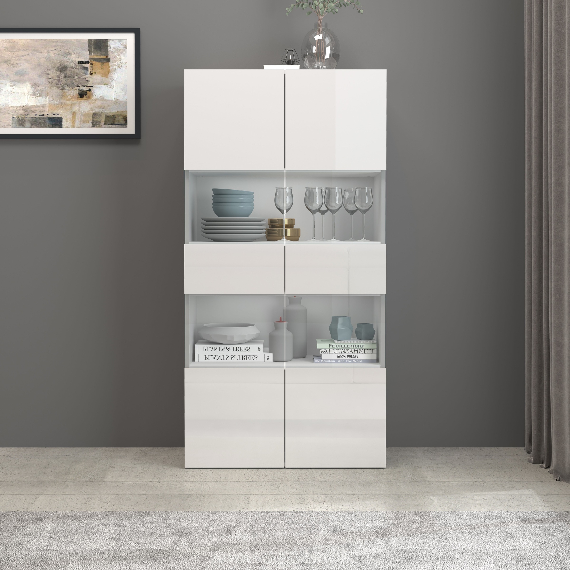 INOSIGN Vitrine »Egypt«, komplett hochglanz lackiert, 2 Glastüren