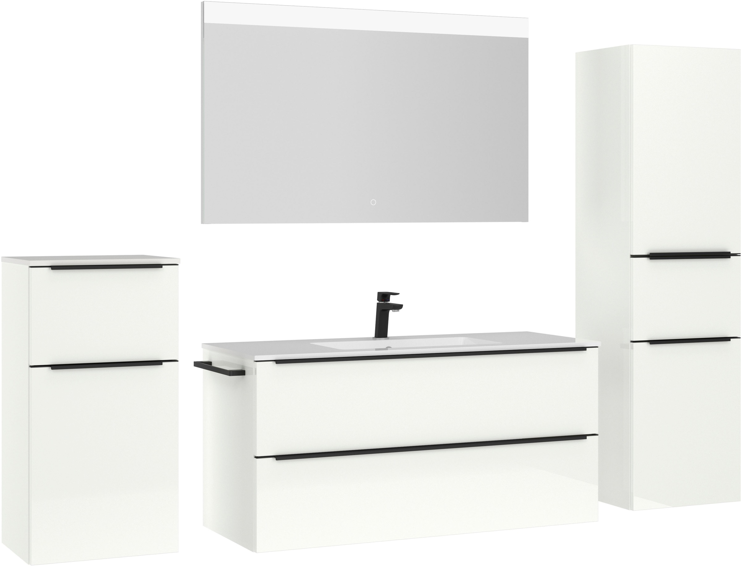 nobilia® Badmöbel-Set »Levere« vormontiert, mit Soft-Close, 4 Stk. tlg. günstig online kaufen