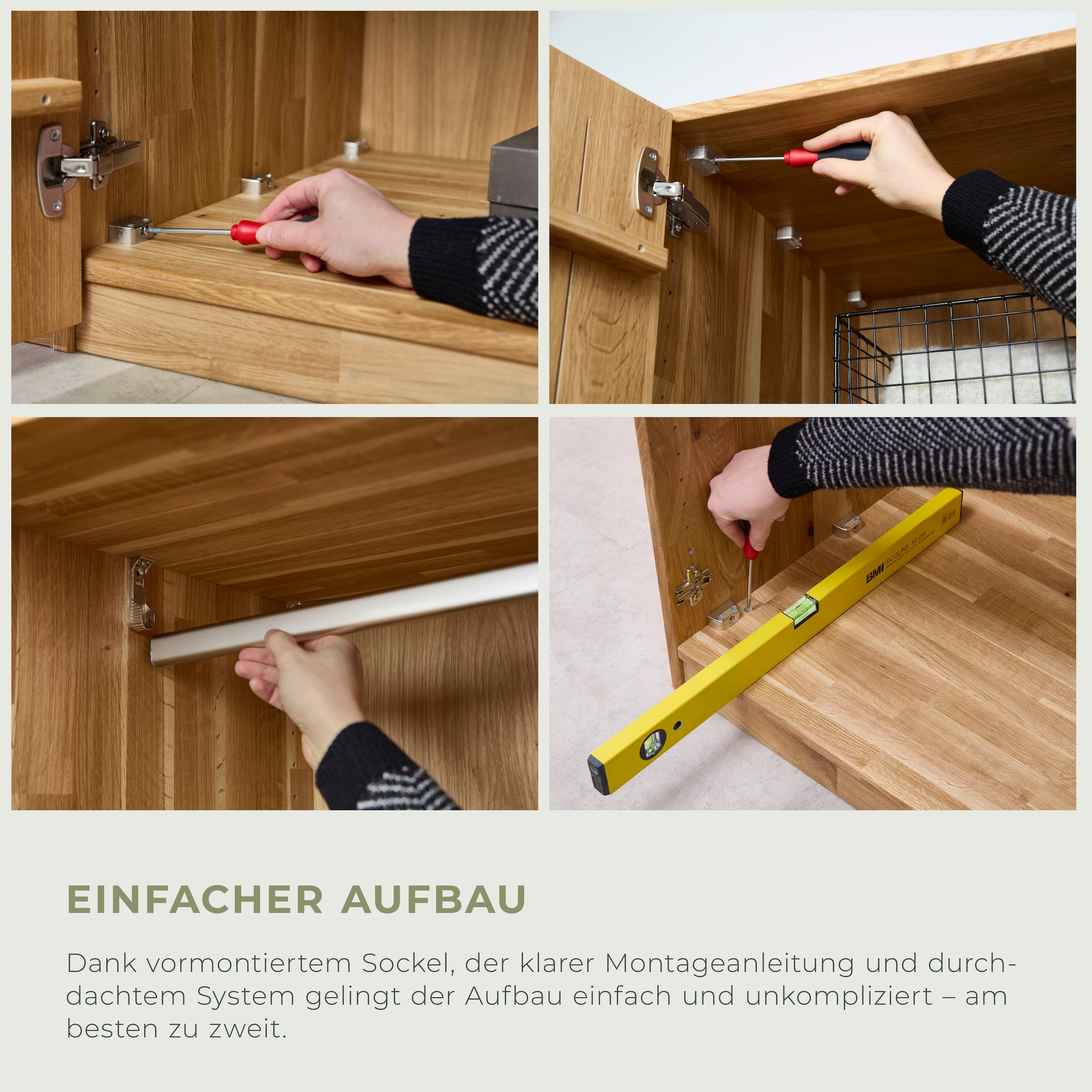 Home affaire Kleiderschrank »Ambroise aus Wildeiche, erhältlich in verschiedenen Breiten« Massivholz-Kleiderschrank, im 50 cm Raster planbar