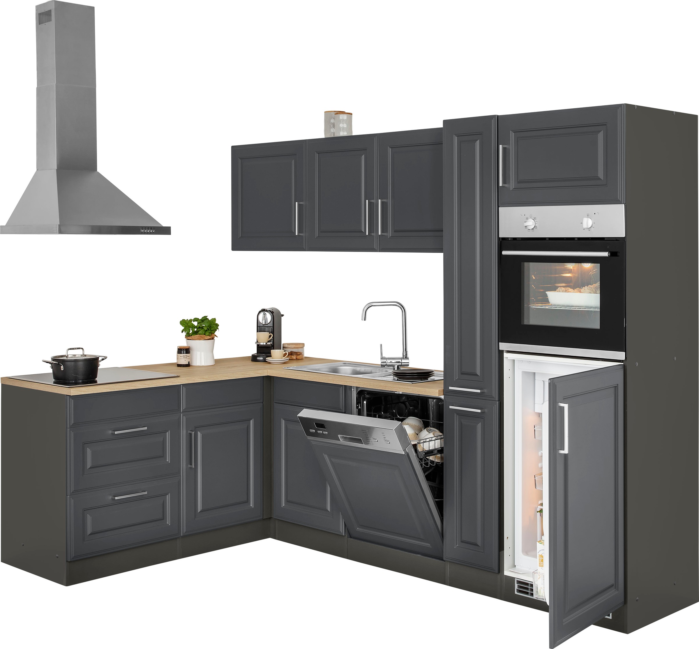 KOCHSTATION Winkelküche »KS-Stockholm« mit E-Geräten,260 x 170 cm, mit hoch günstig online kaufen