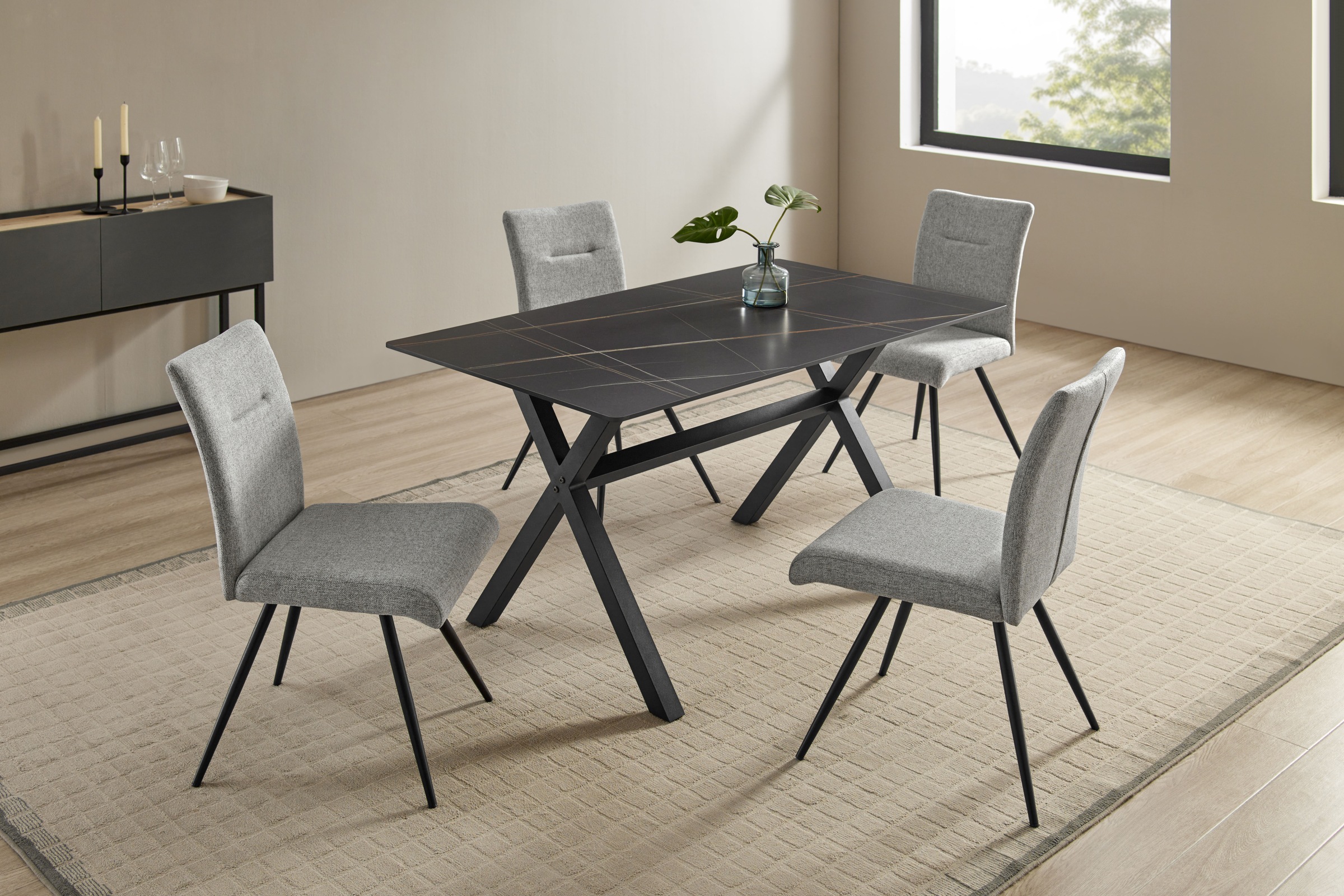 OTTO home Essgruppe »Arye« Set, 140 cm Esstisch + 4 Stühle, 5 Stk. tlg. Sam günstig online kaufen