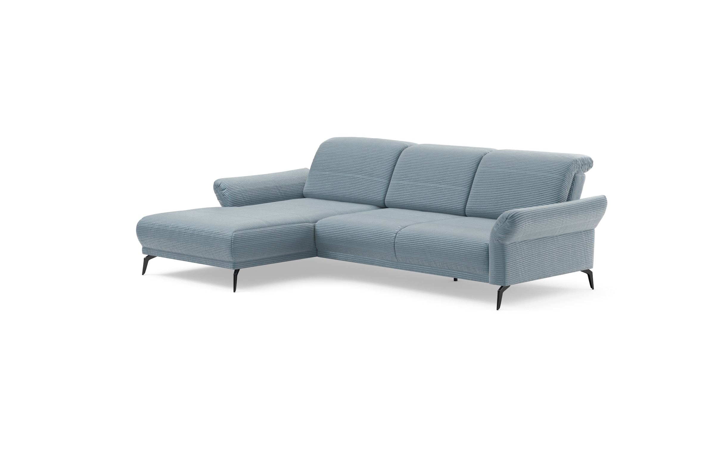 INOSIGN Ecksofa »Coco L-Form«, Sitztiefen-, Arm- und Kopfteilverstellung, Cord-Bezug, Fußhöhe 15 cm