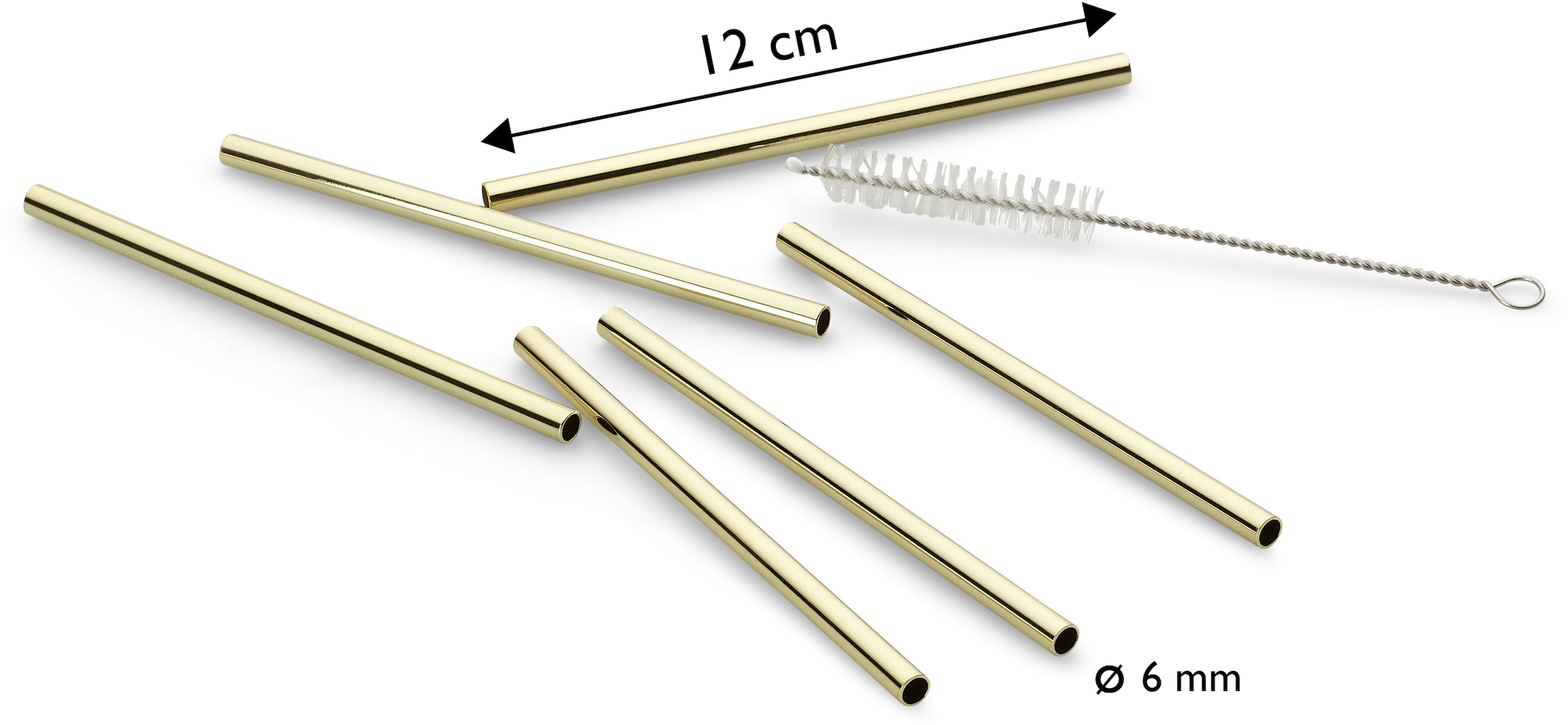 ECHTWERK Trinkhalme »Small« aus Edelstahl inkl. Reinigungsbürste, (Trinkhalm: 12cm,Bürste: 13, cm)