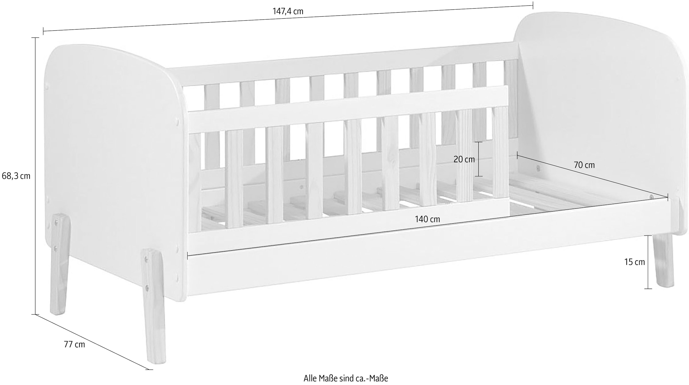 Vipack Kinderbett »Kiddy«, wahlweise mit Bettschubkasten