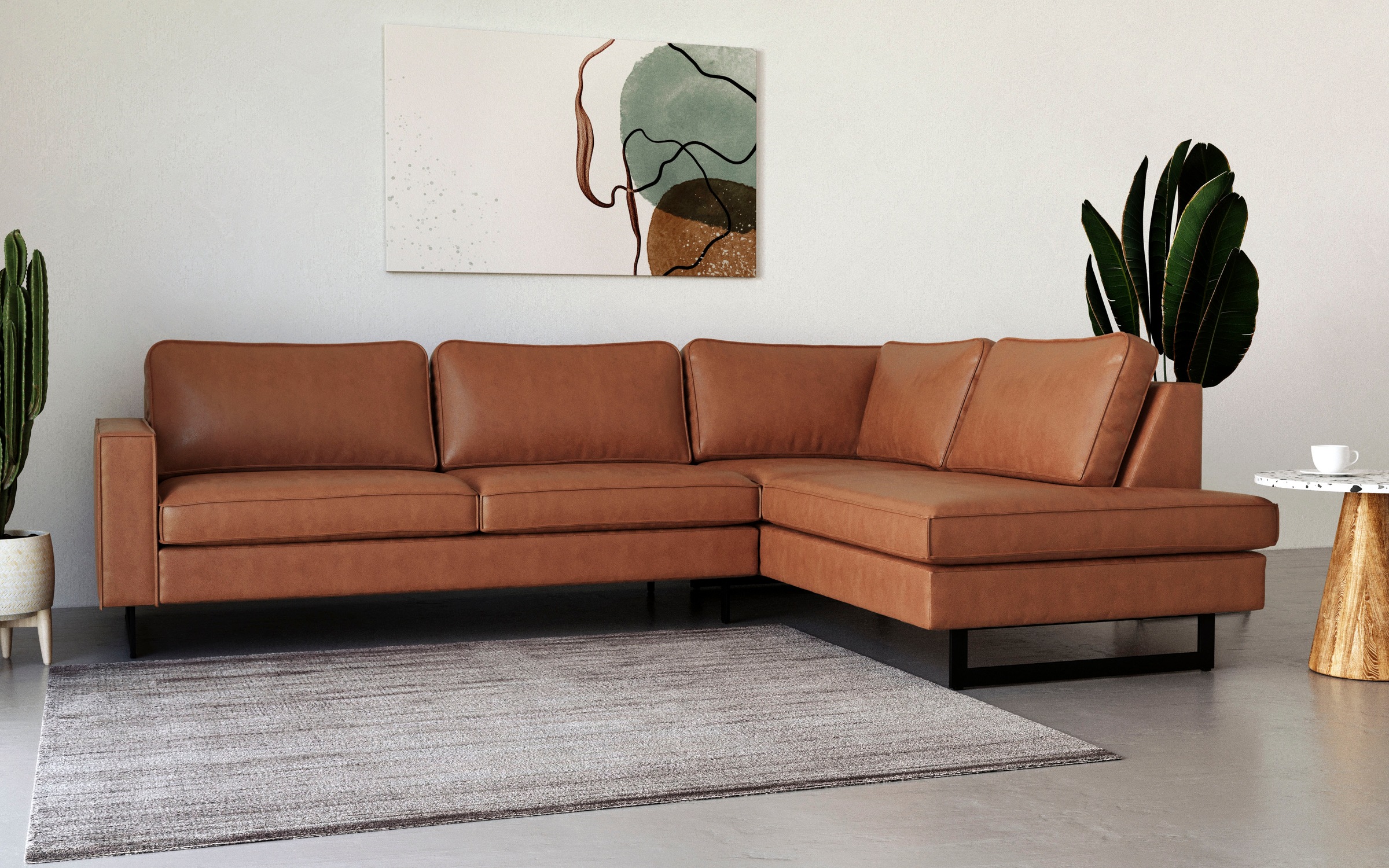 Places of Style Ecksofa »Pinto, 290 cm, Cord, Chenille, Lederoptik, Ottoman günstig online kaufen