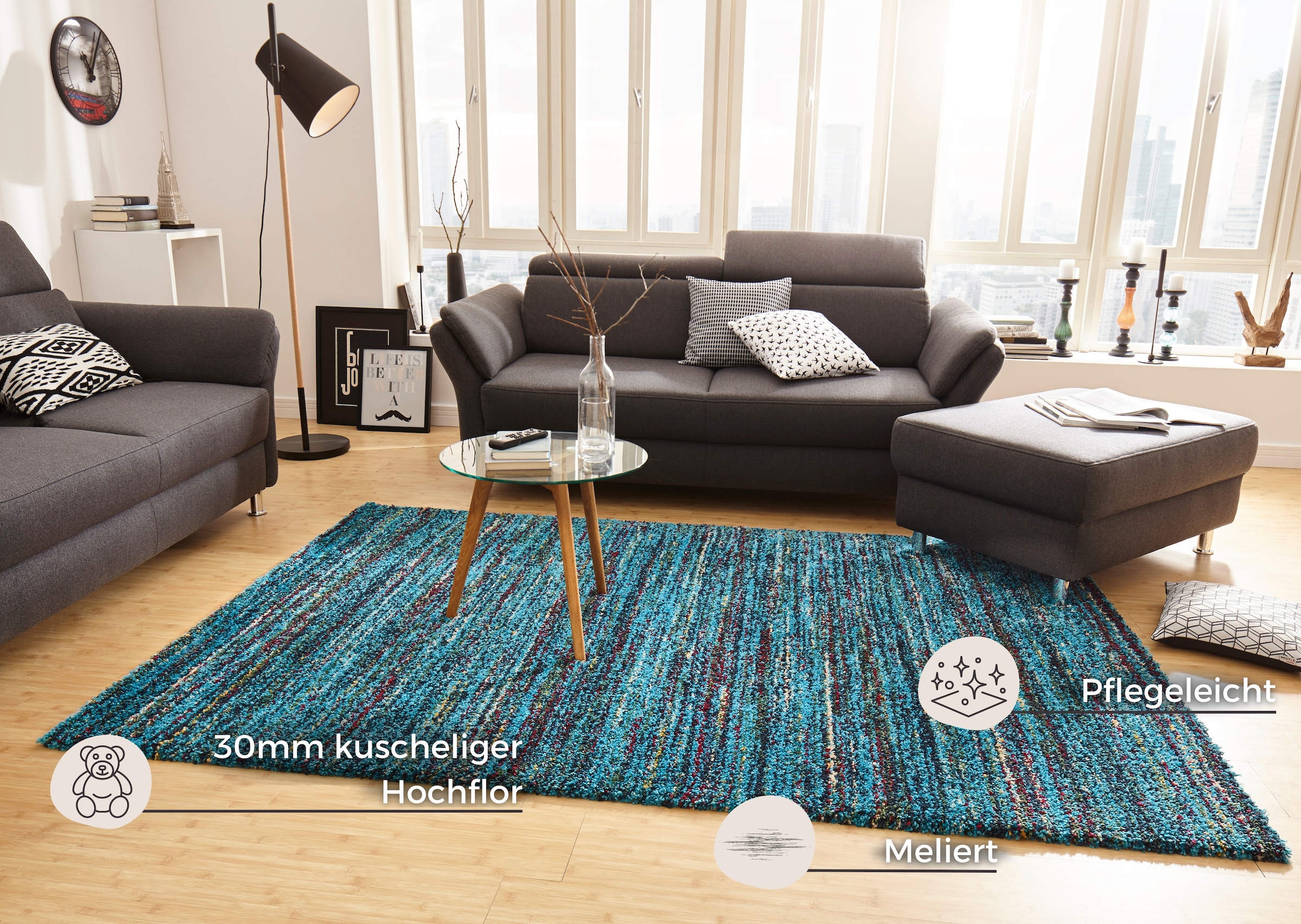 HANSE Home Hochflor-Teppich »Chic«, rechteckig, 30 mm Höhe, Shaggy, Weich, günstig online kaufen