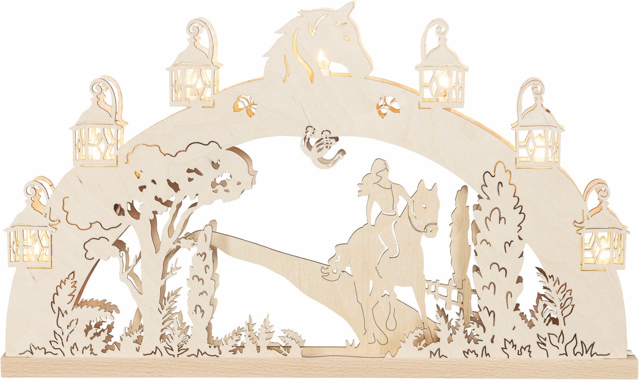 SAICO Original LED Schwibbogen »3D-Lichterbogen, Reiterin« Premium LED-Bele günstig online kaufen