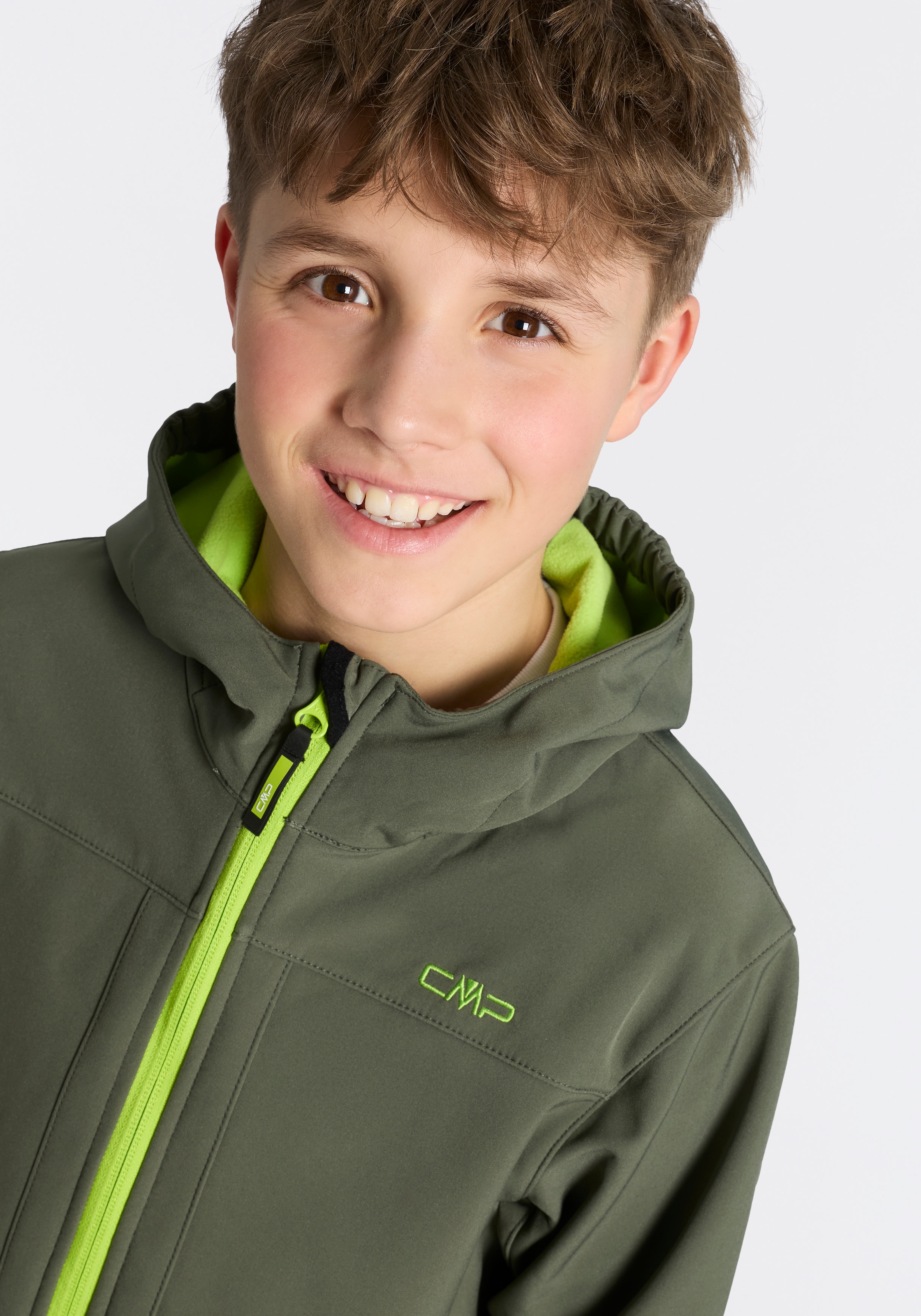 CMP Softshelljacke »KID  SOFTSHELL JACKET FIX HOOD« mit Kapuze mit Clima Protect Membran, wasserabweisend, atmungsaktiv