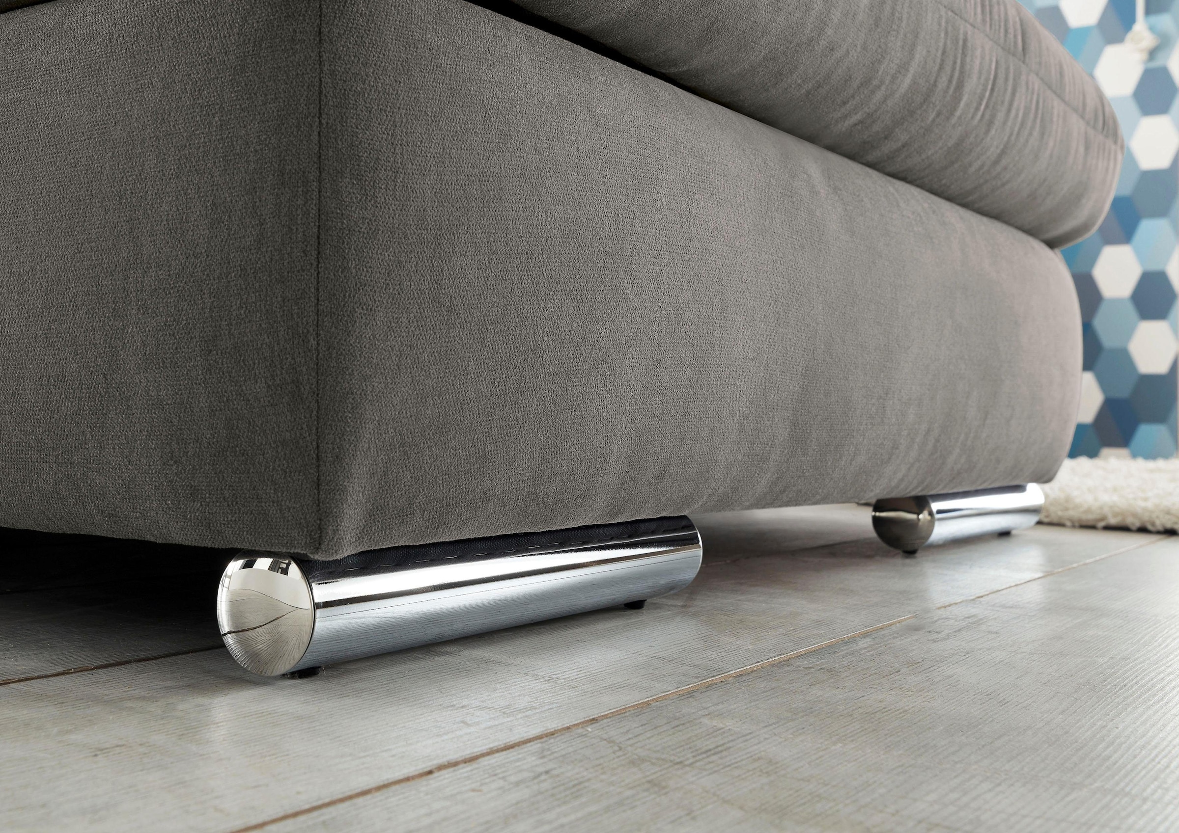 set one by Musterring Ecksofa »SO4100 V«, mit verstellbaren Kopfteilen, wahlweise mit Funktionen, Cord-Bezug